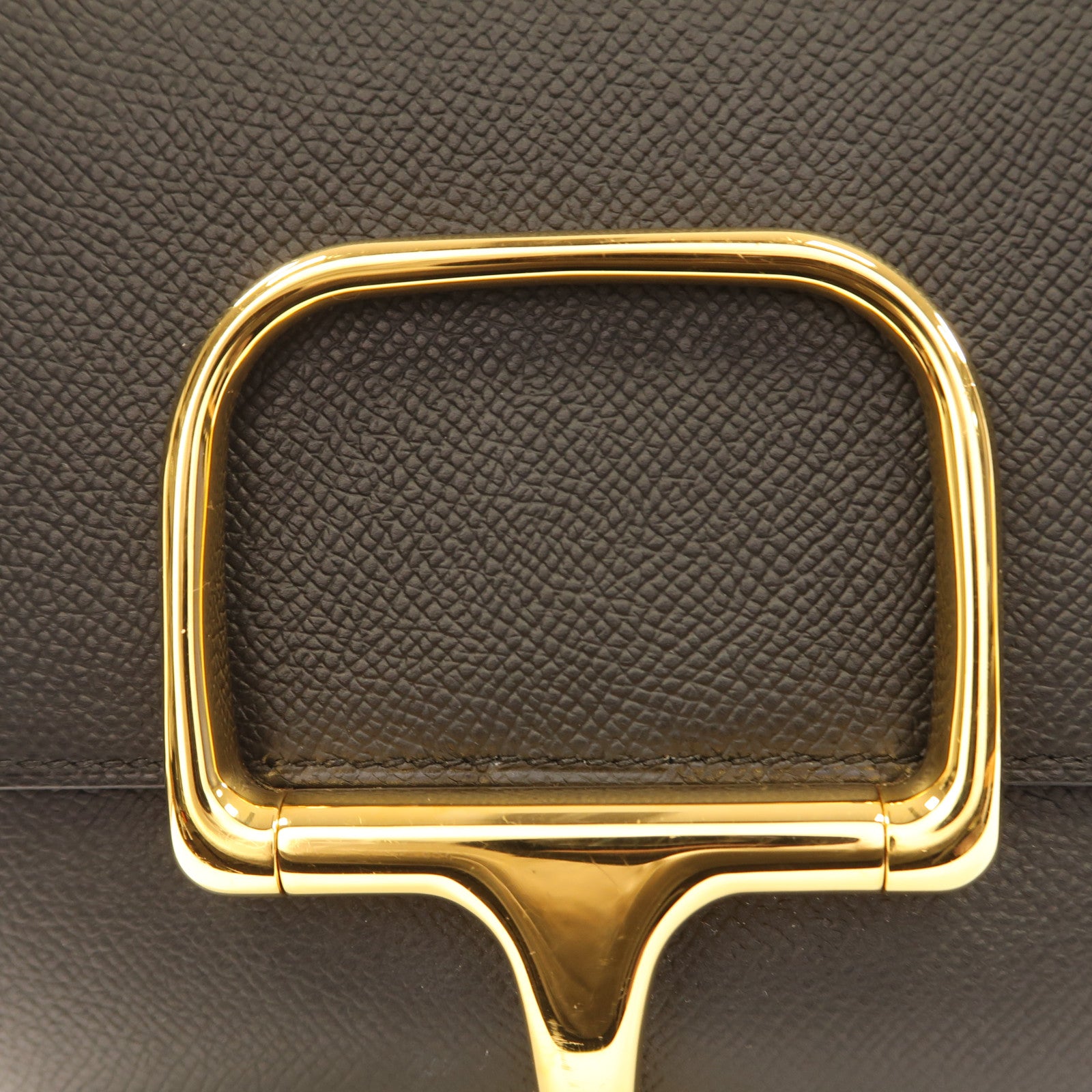 HERMES Epsom皮革Della Cavalleria Mini金扣肩背袋Noir