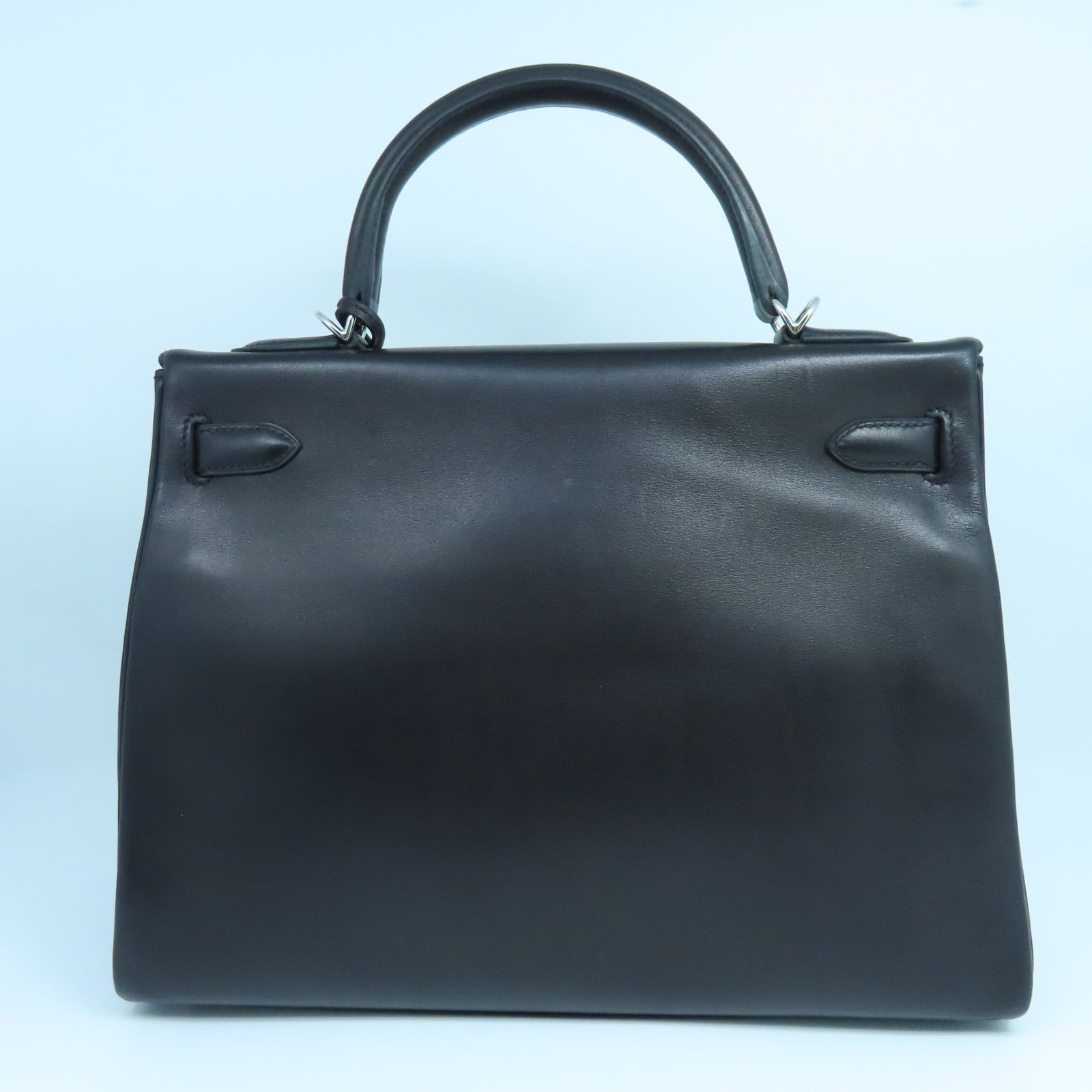 HERMES Swift leather Kelly 32 silver buckle handle shoulder bag