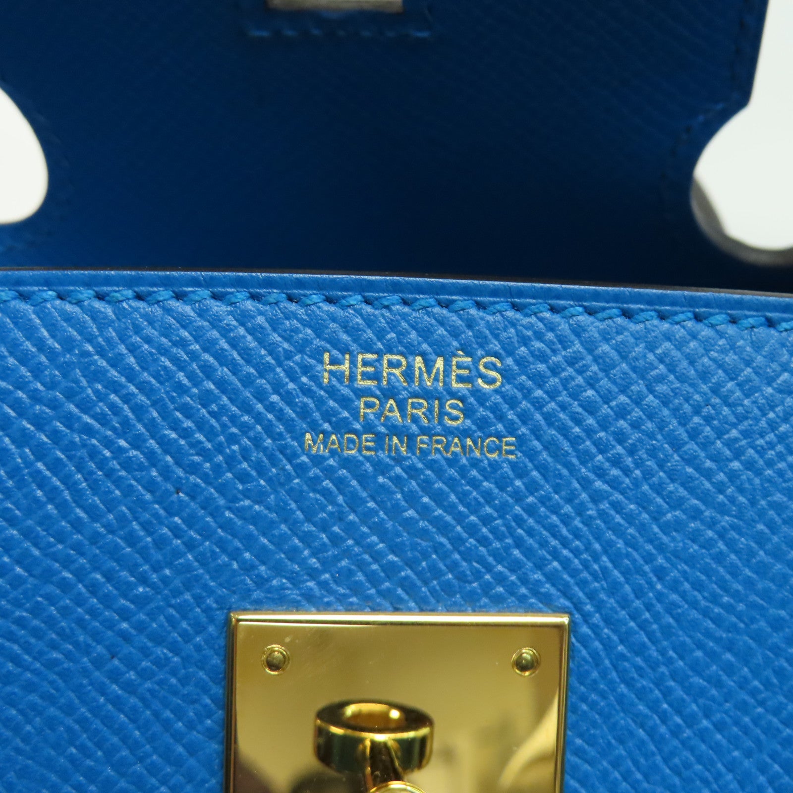 HERMES Epsom皮革Birkin 30金扣手挽袋藍色