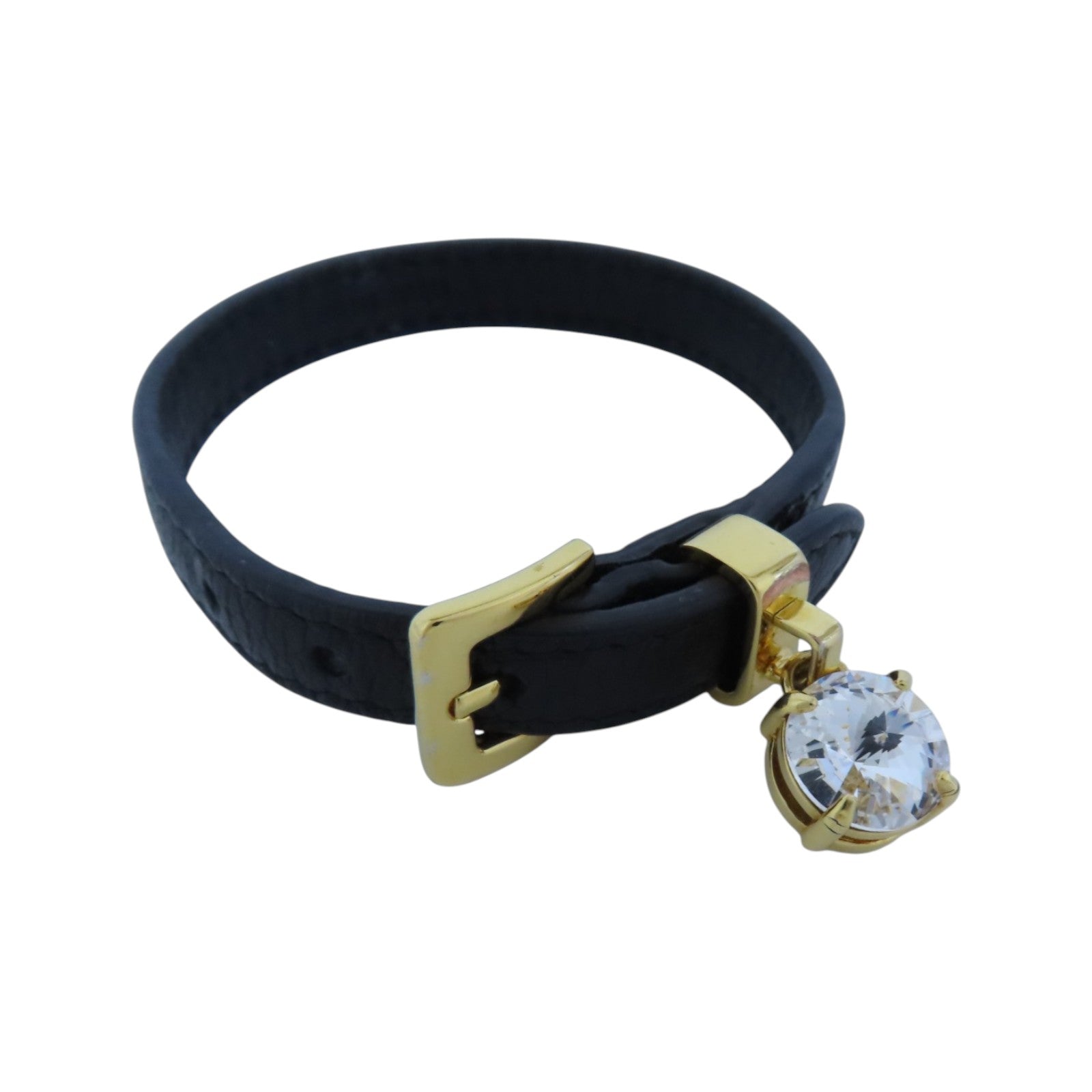 Miu Miu 牛皮皮革/水鑽Bracelet金扣手鏈