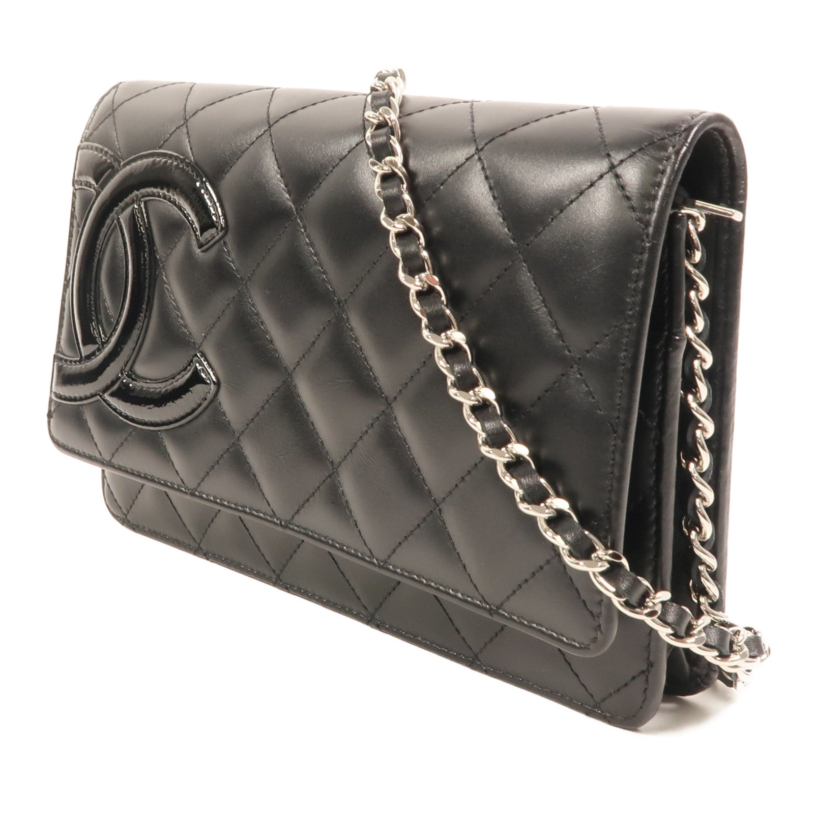CHANEL 牛皮皮革Cambon Wallet on Chain鏈帶肩背袋