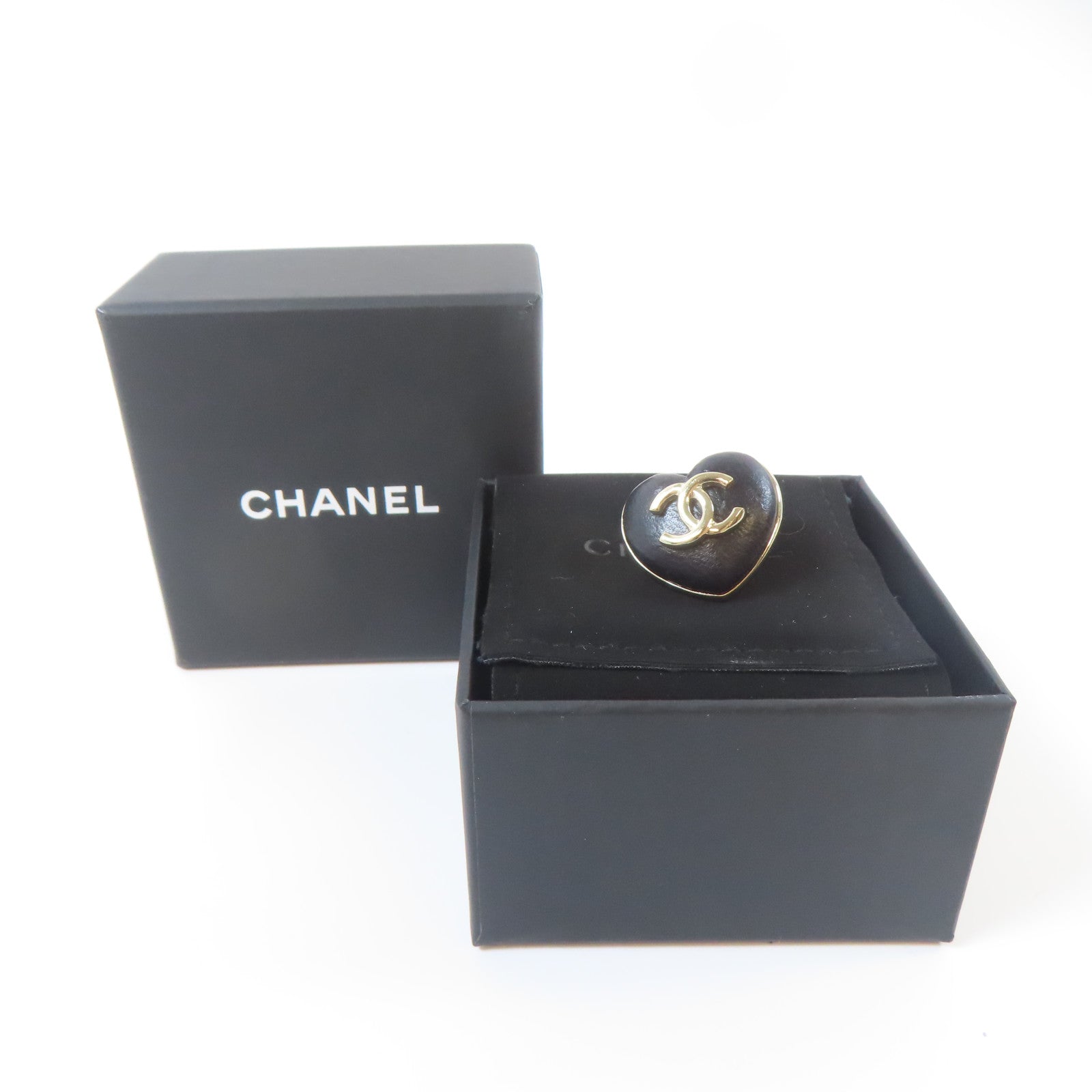CHANEL 【激減優惠】皮革/金屬Brooch胸針黑色/金色