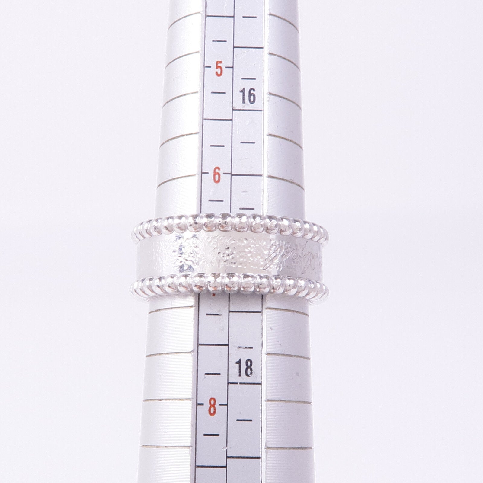 Van Cleef & Arpels 18K白金Perlée Signature Ring戒指VCA#54/US#6.75