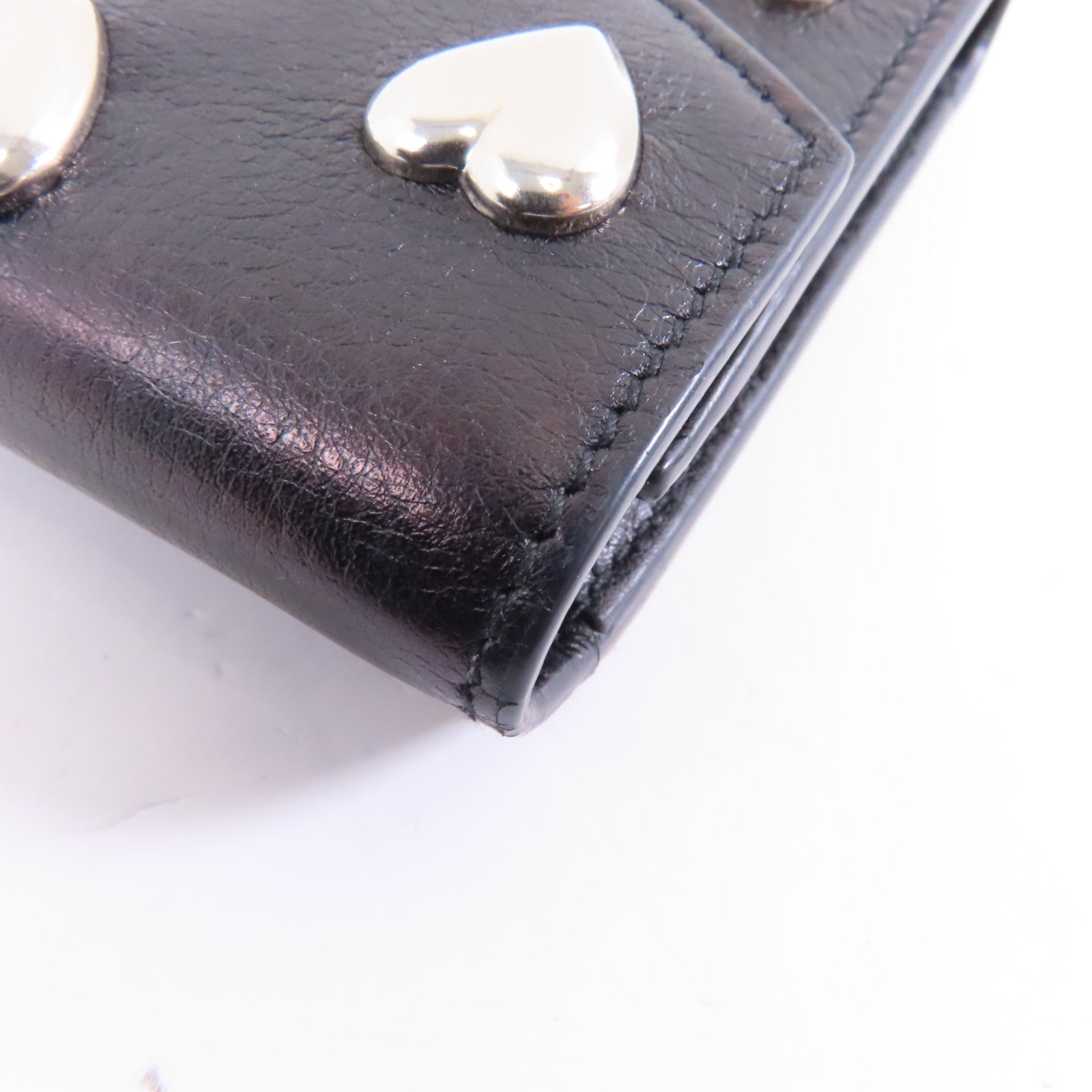 SAINT LAURENT 牛皮皮革Card Case銀扣卡片套黑色