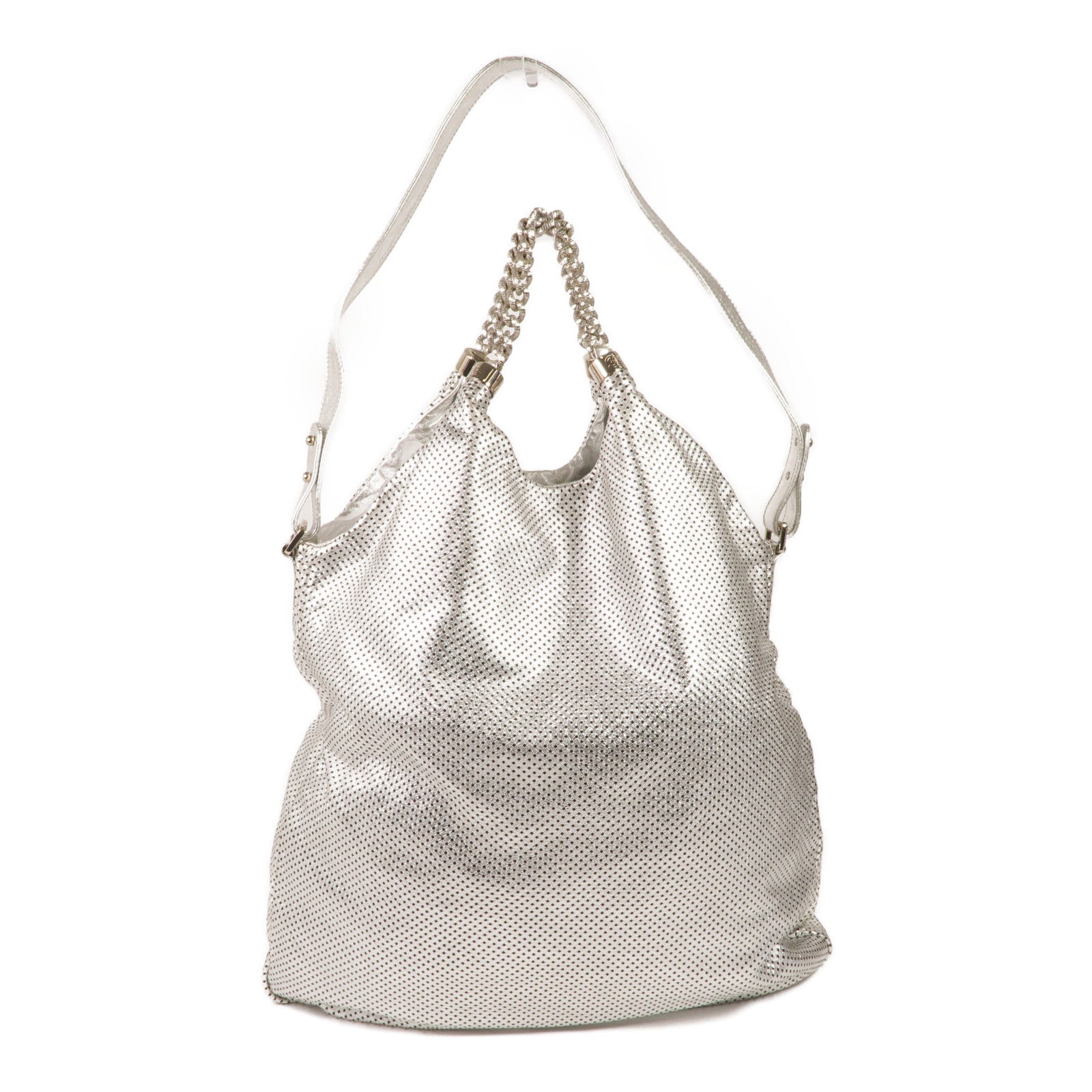 CHANEL 牛皮皮革2 Way Shoulder銀扣手挽肩背兩用袋