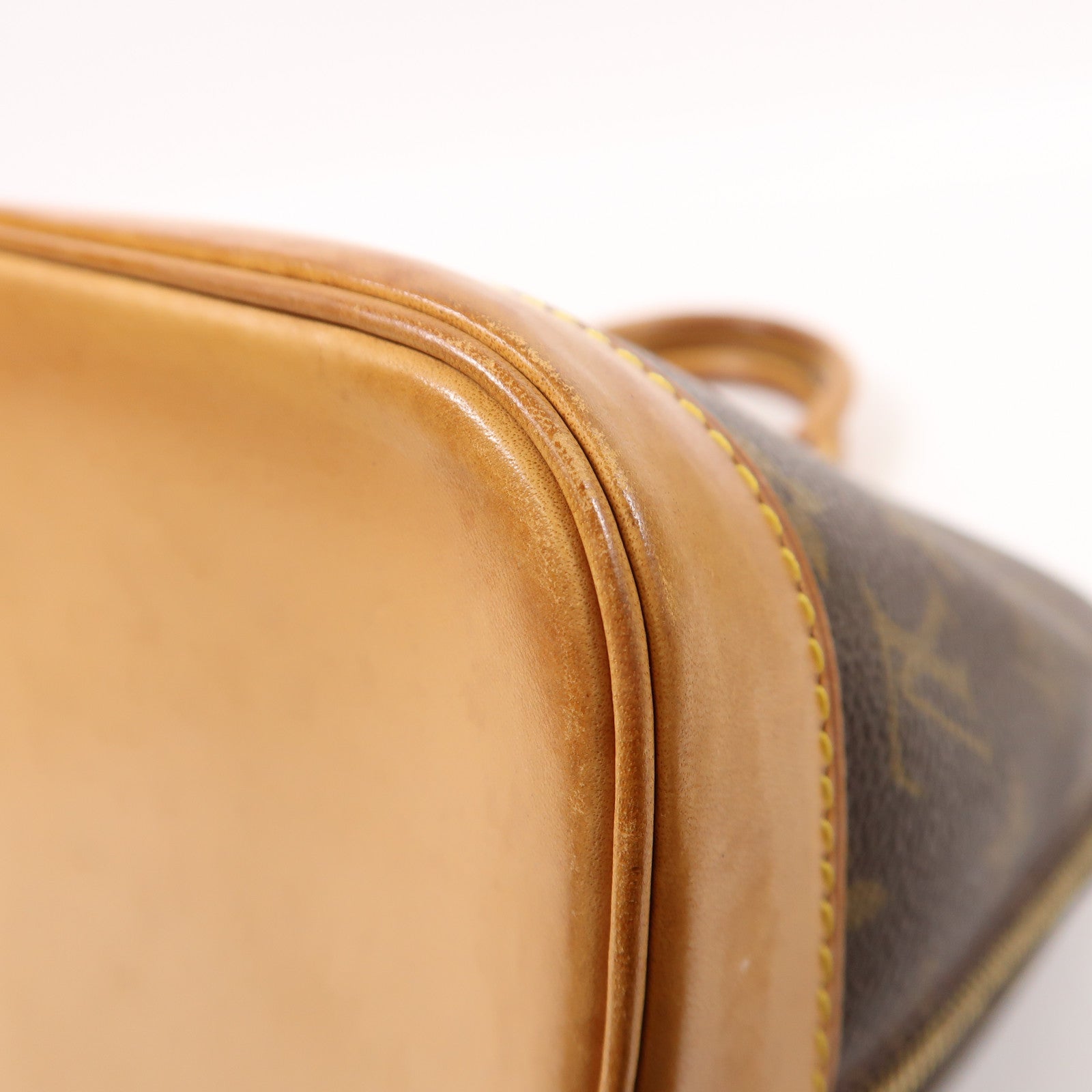 LOUIS VUITTON Monogram Alma金扣手挽袋棕色