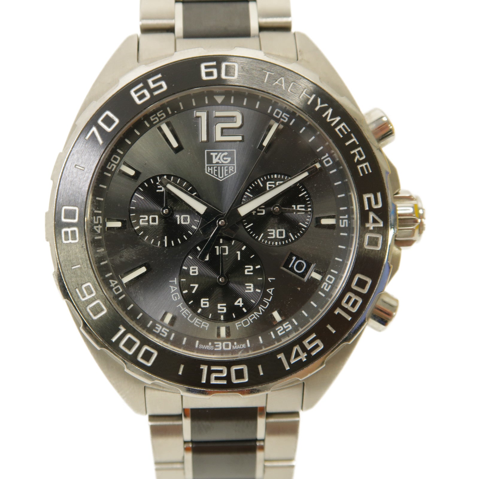 TAG HEUER Formula 1陶瓷/不鏽鋼手錶石英機芯灰色