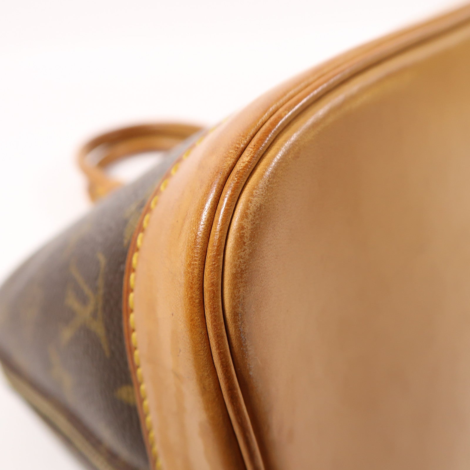 LOUIS VUITTON Monogram Alma金扣手挽袋棕色