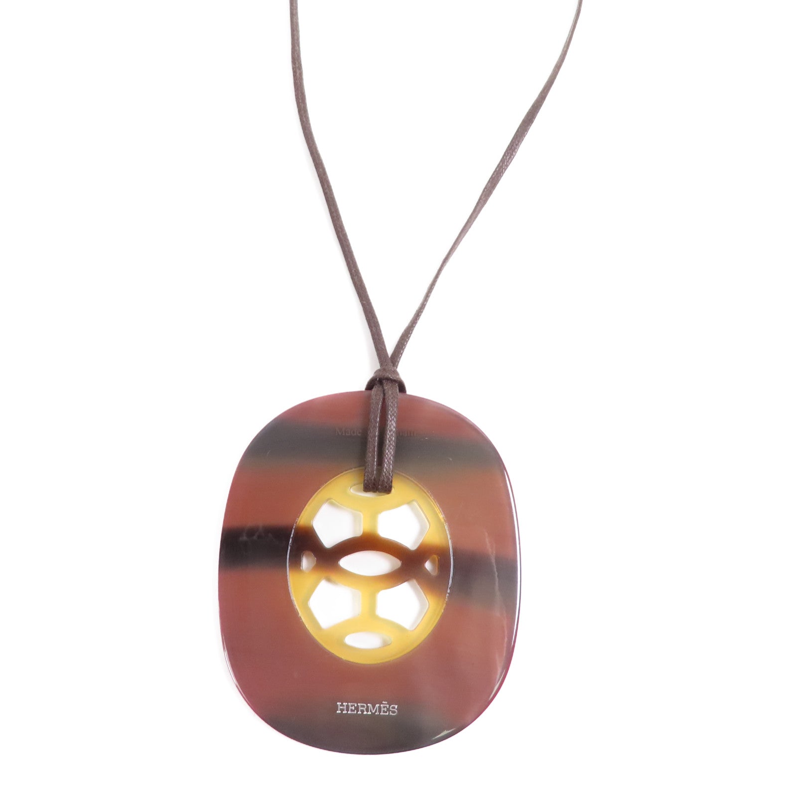 HERMES 水牛角Horn & Lacquer Lift Pendant項鍊