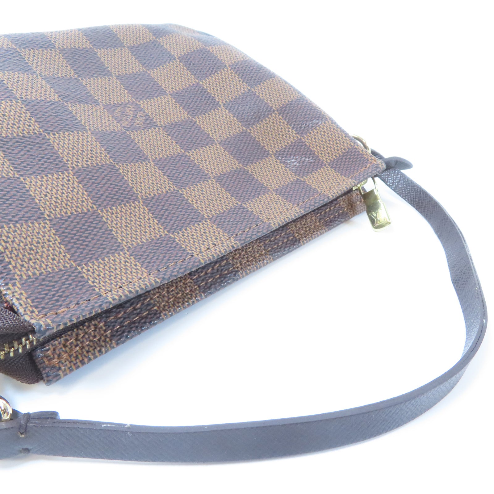 LOUIS VUITTON Damier Trousse Pochette Accessories金扣手挽袋啡色