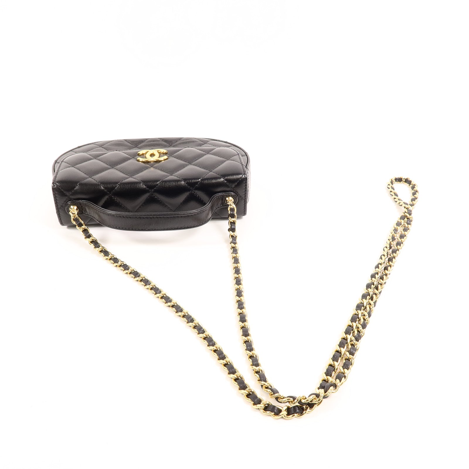 CHANEL 牛皮皮革Chain Shoulder鏈帶手挽肩背兩用袋