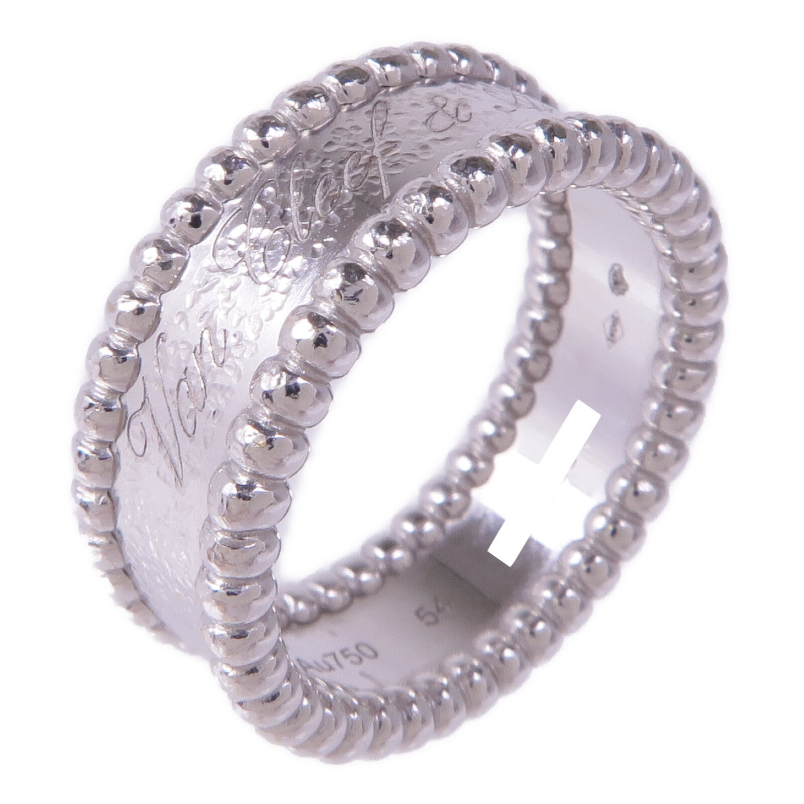 Van Cleef & Arpels 18K白金Perlée Signature Ring戒指VCA#54/US#6.75
