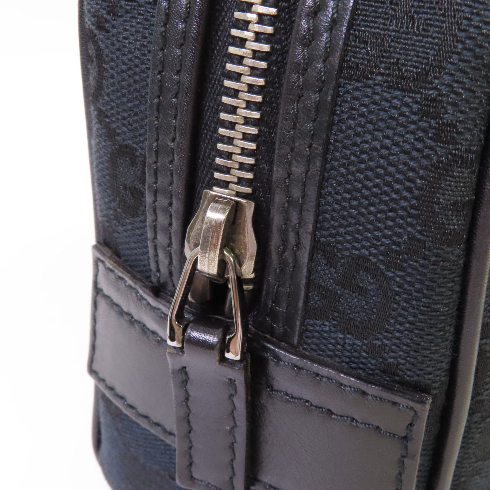 GUCCI GG帆布Bowler Handbag銀扣手挽袋黑色