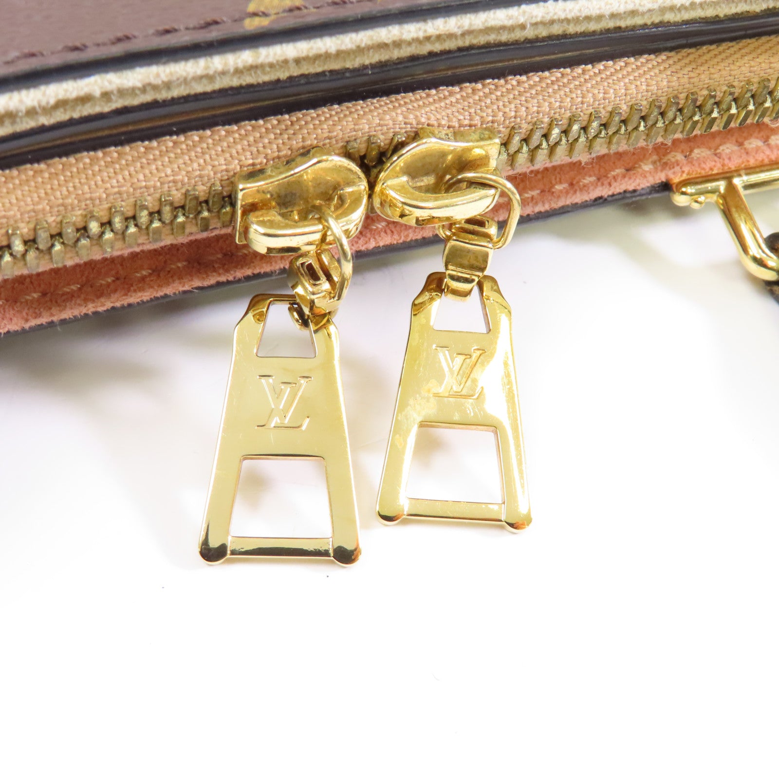 LOUIS VUITTON 【激減優惠】Monogram Millefeuille金扣手挽肩背兩用袋棕色米色