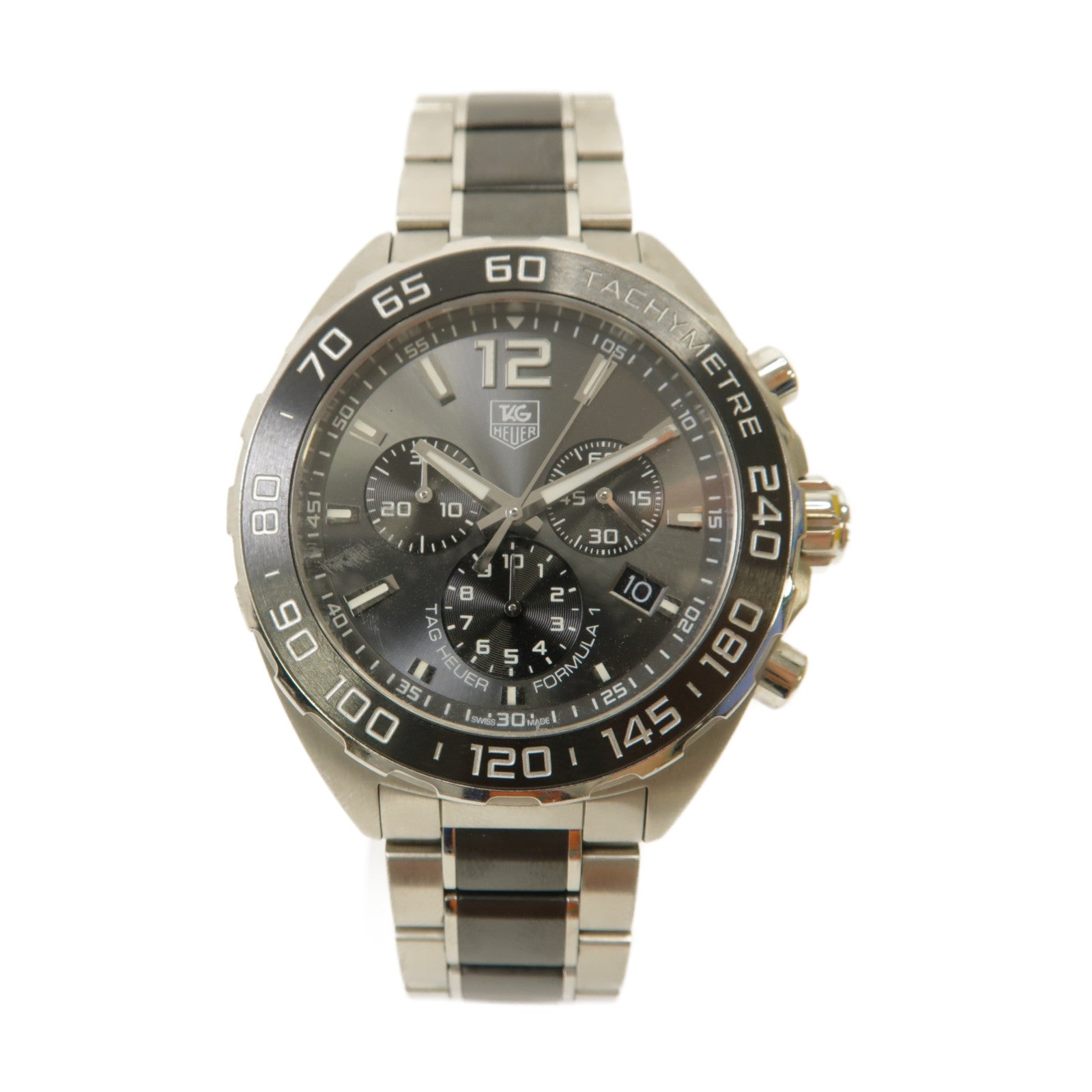 TAG HEUER Formula 1陶瓷/不鏽鋼手錶石英機芯灰色