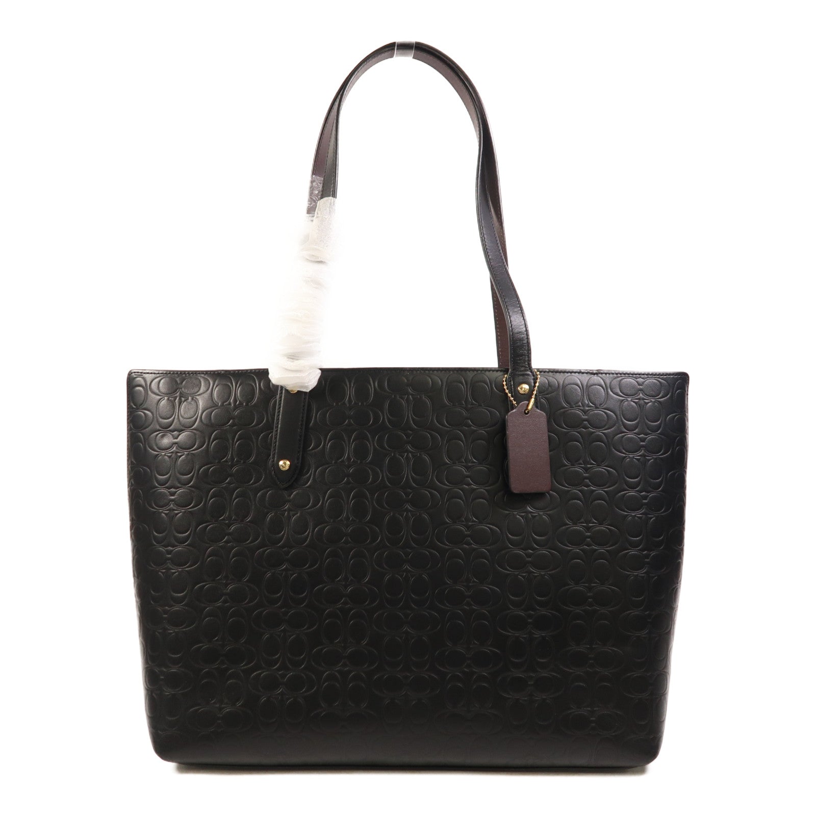 COACH 牛皮皮革Central Tote金扣肩背袋