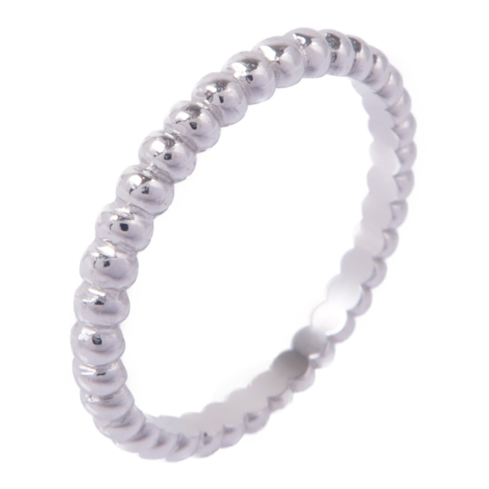 Van Cleef & Arpels 18K白金Perlee Pearls of Gold Ring戒指#51/US#5.5