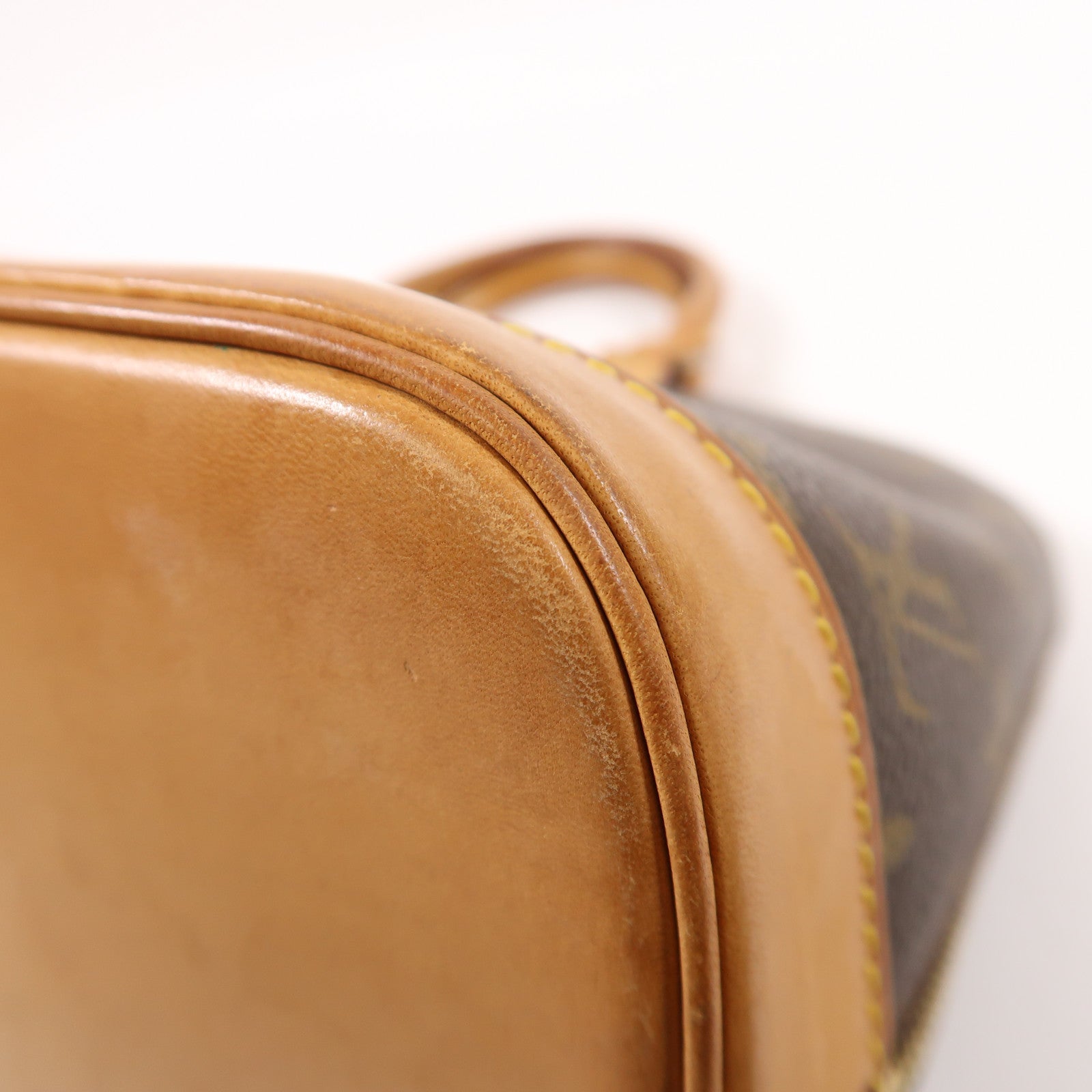 LOUIS VUITTON Monogram Alma金扣手挽袋棕色