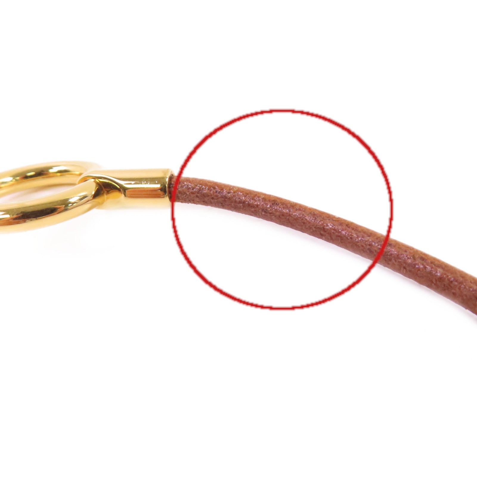 HERMES 麂皮皮革/金屬Glenan Bracelet金扣手鏈