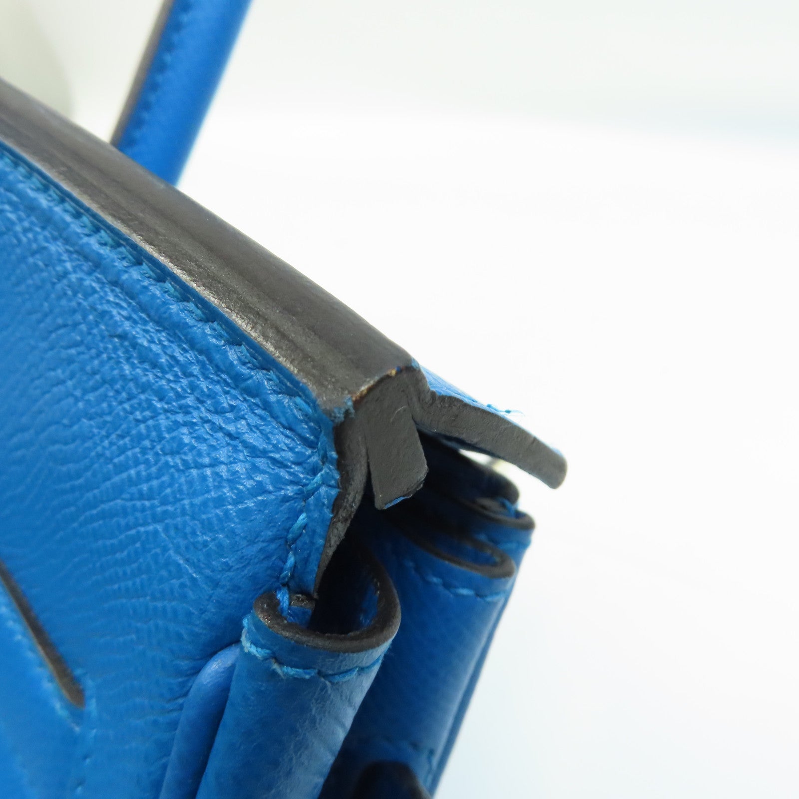 HERMES Epsom皮革Birkin 30金扣手挽袋藍色