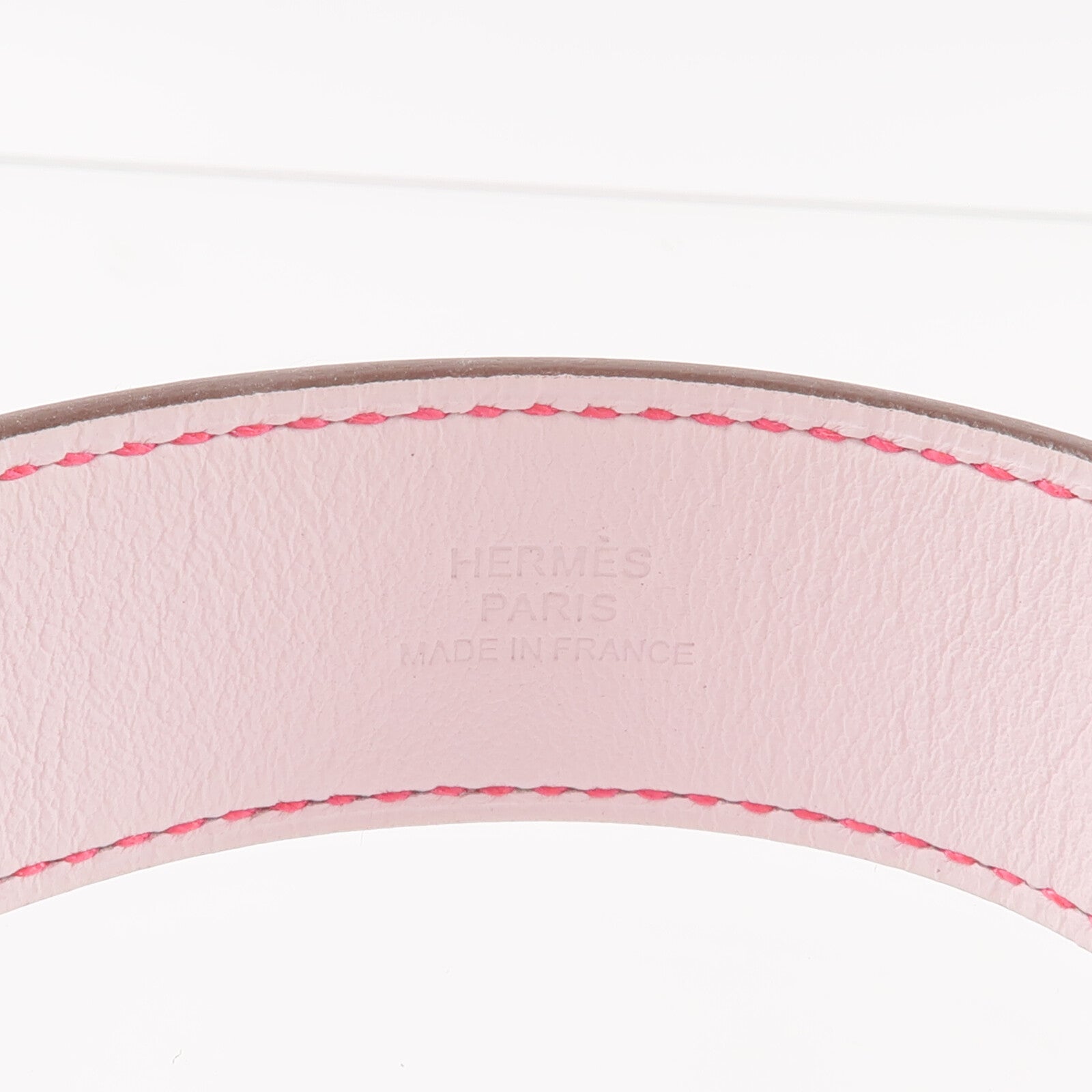 HERMES 【激減優惠】Chamkila/Swift皮革Bracelet Cuir Kelly Twist PM手帶Rose Pop/Mauve Pale