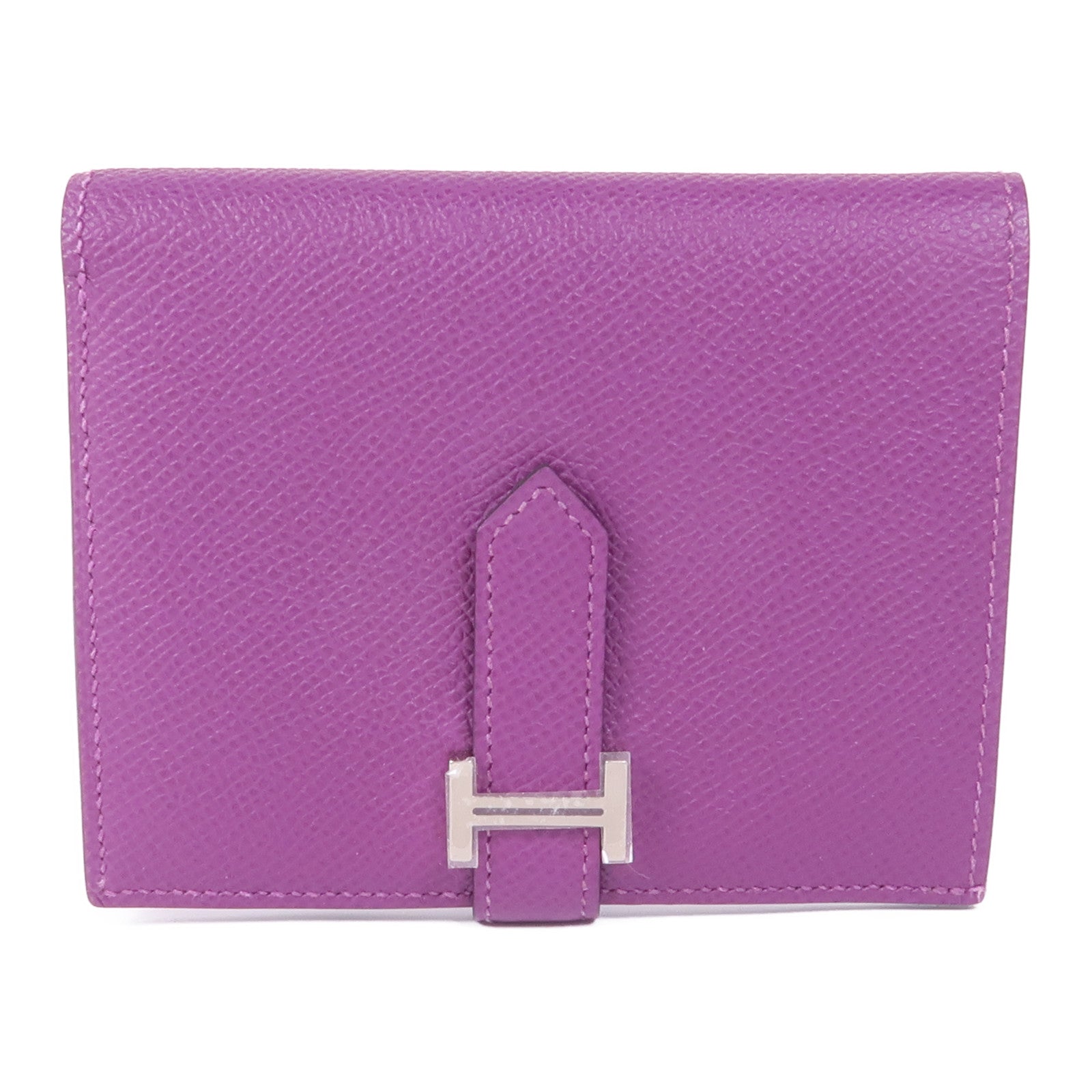 HERMES Epsom皮革Bearn Wallet銀扣錢包Anemone