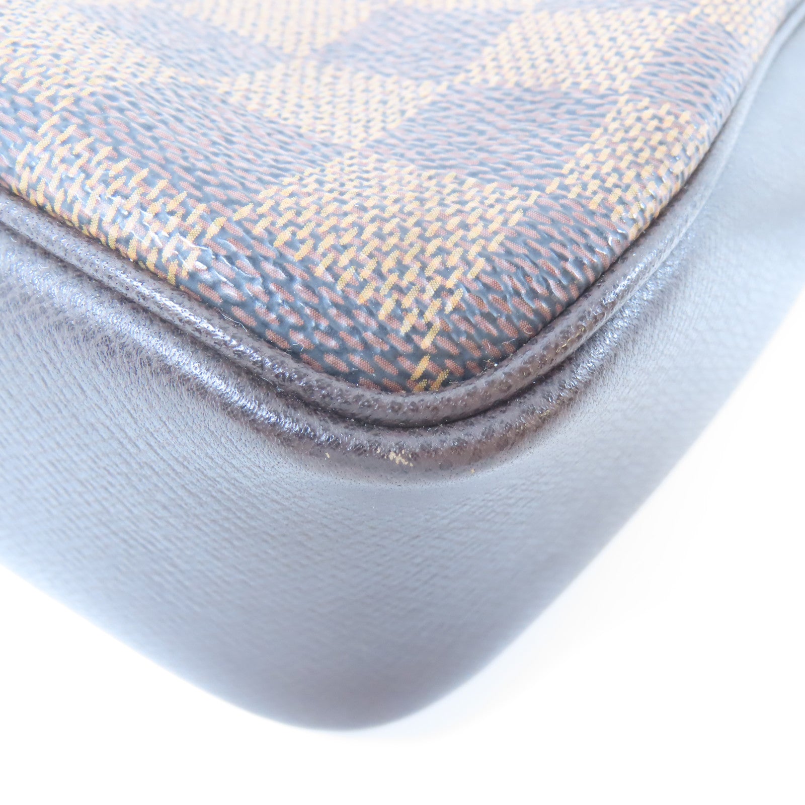 LOUIS VUITTON Damier Trousse Pochette Accessories金扣手挽袋啡色