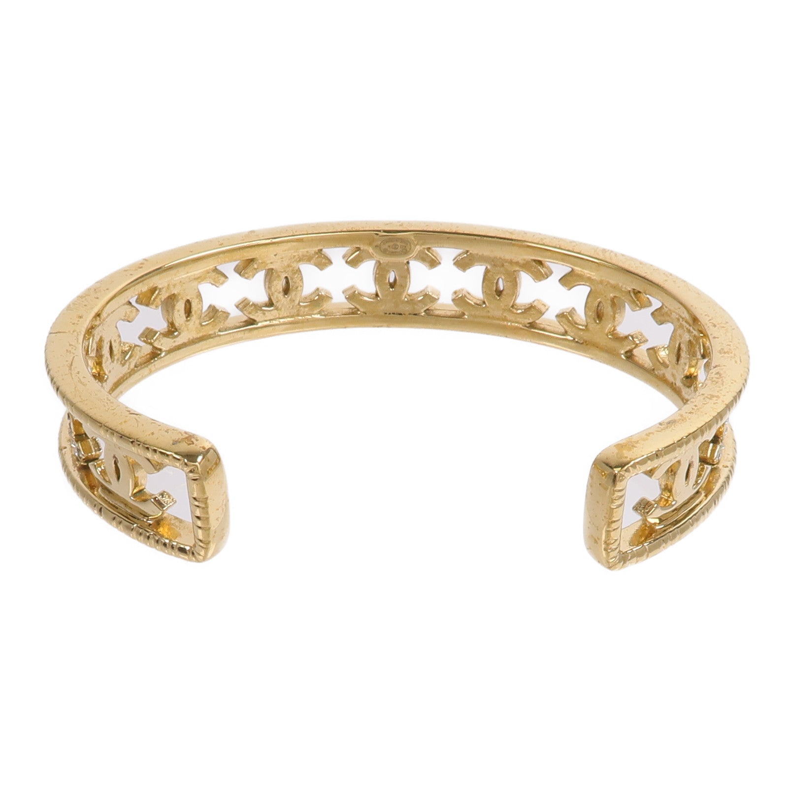 CHANEL 金屬Crystal CC Cuff Bracelet手鐲
