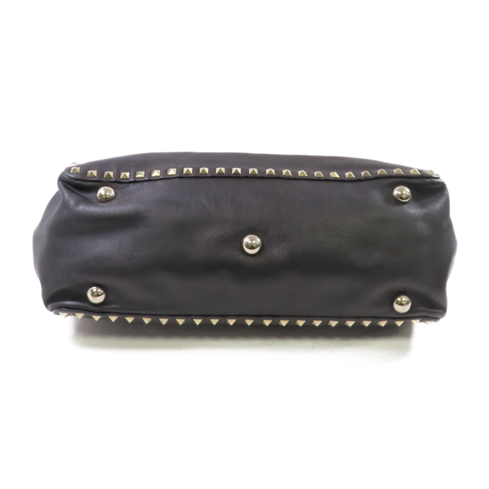 Valentino 牛皮皮革Rockstud Tote Bag金扣手挽肩背兩用袋黑色