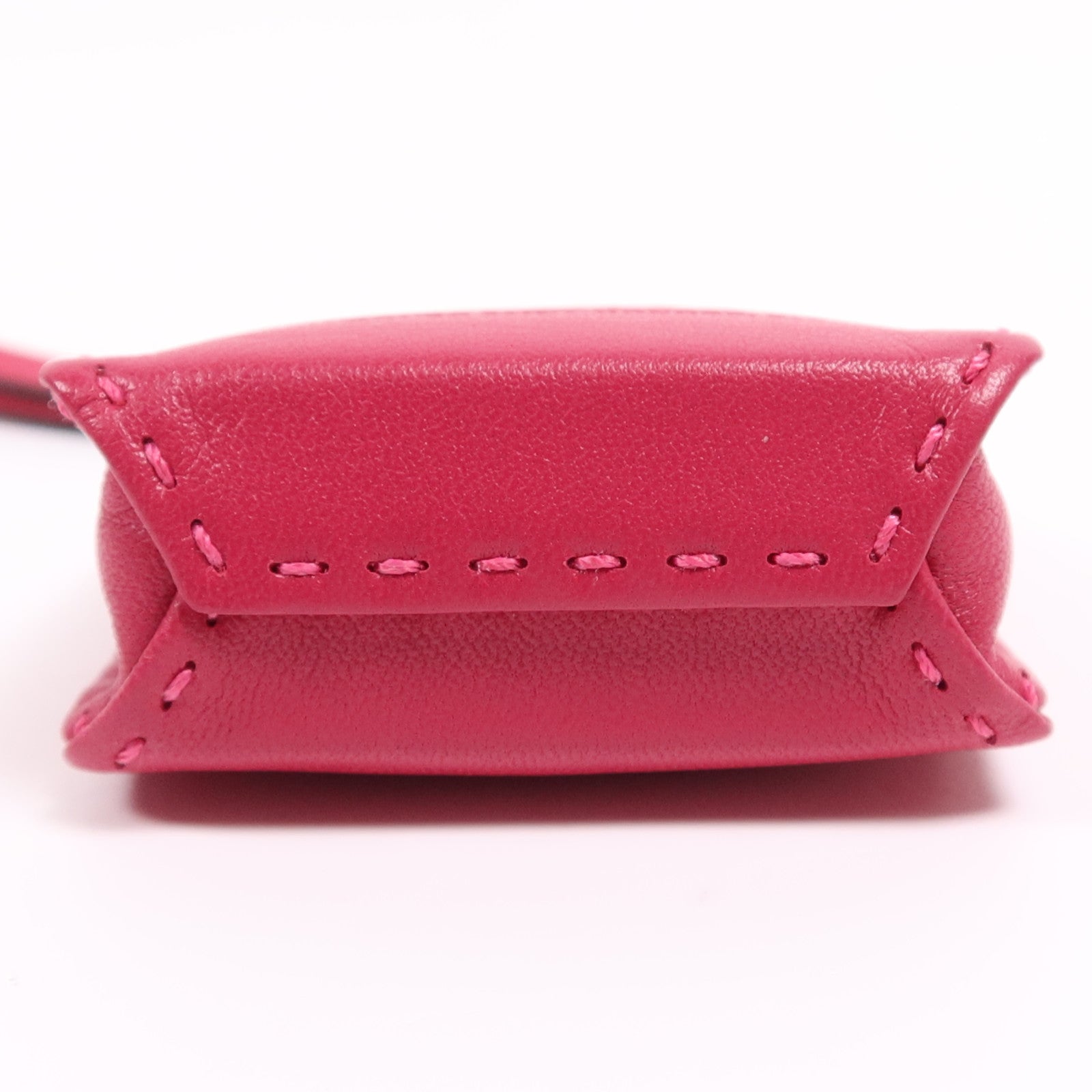 HERMES Milo皮革Paper Bag Charm掛飾Rosa Mexicano