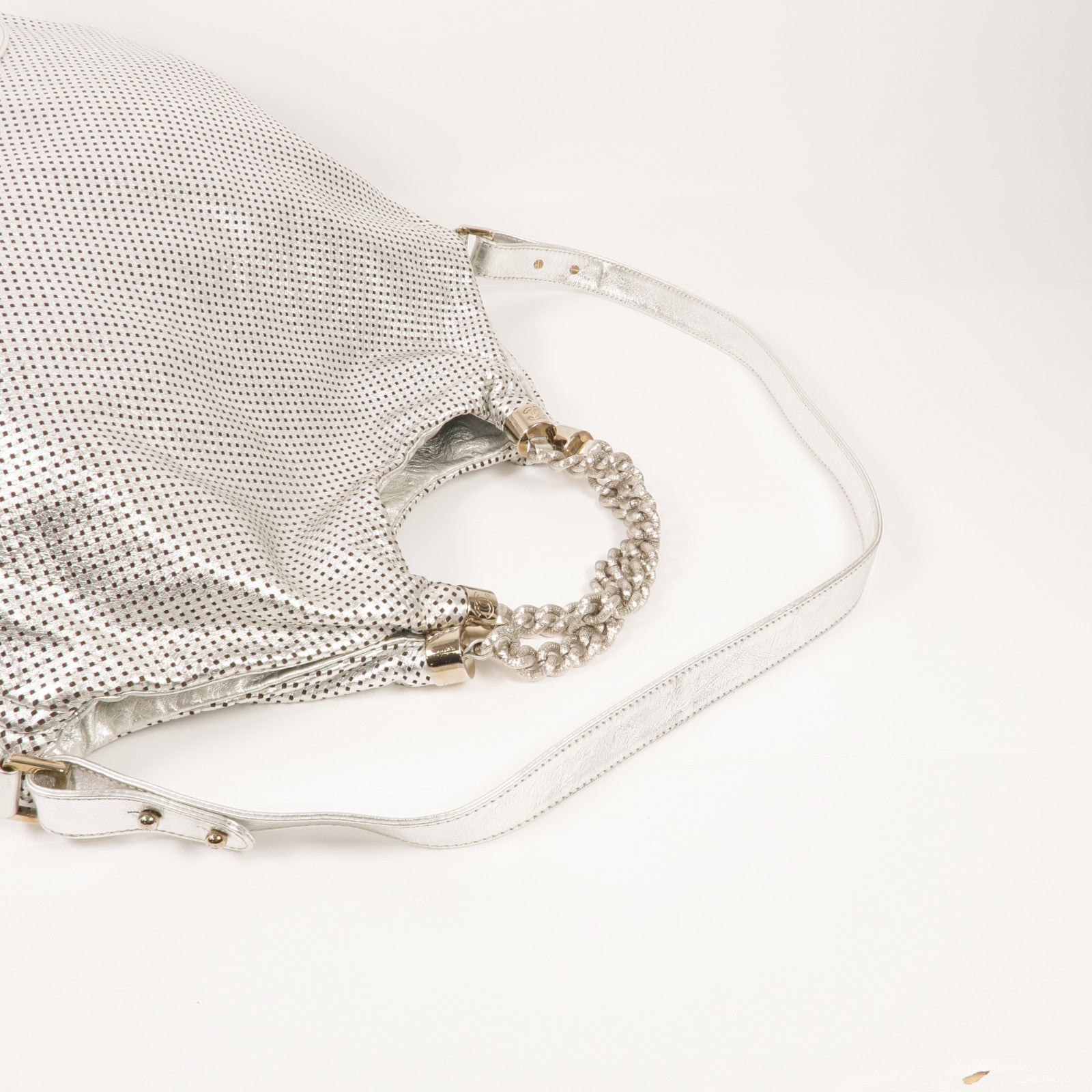 CHANEL 牛皮皮革2 Way Shoulder銀扣手挽肩背兩用袋