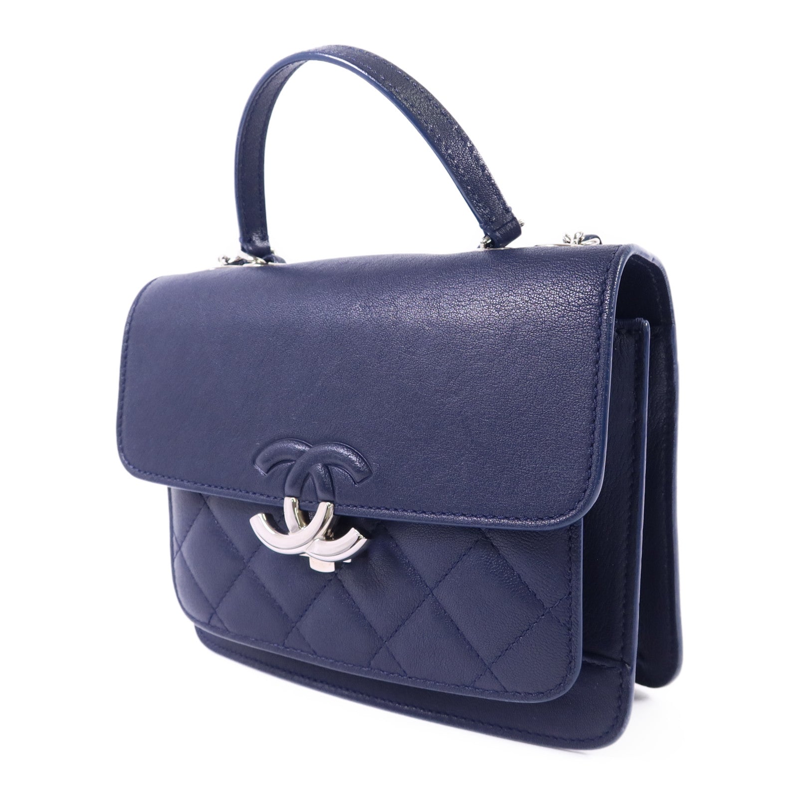 CHANEL 【激減優惠】牛皮皮革2 Way Chain Shoulder Bag銀扣鏈帶肩背袋