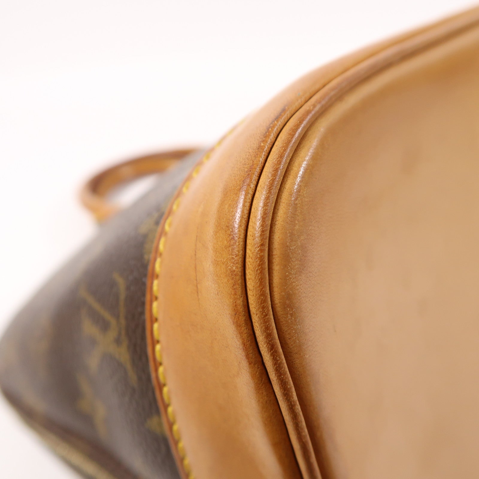 LOUIS VUITTON Monogram Alma金扣手挽袋棕色