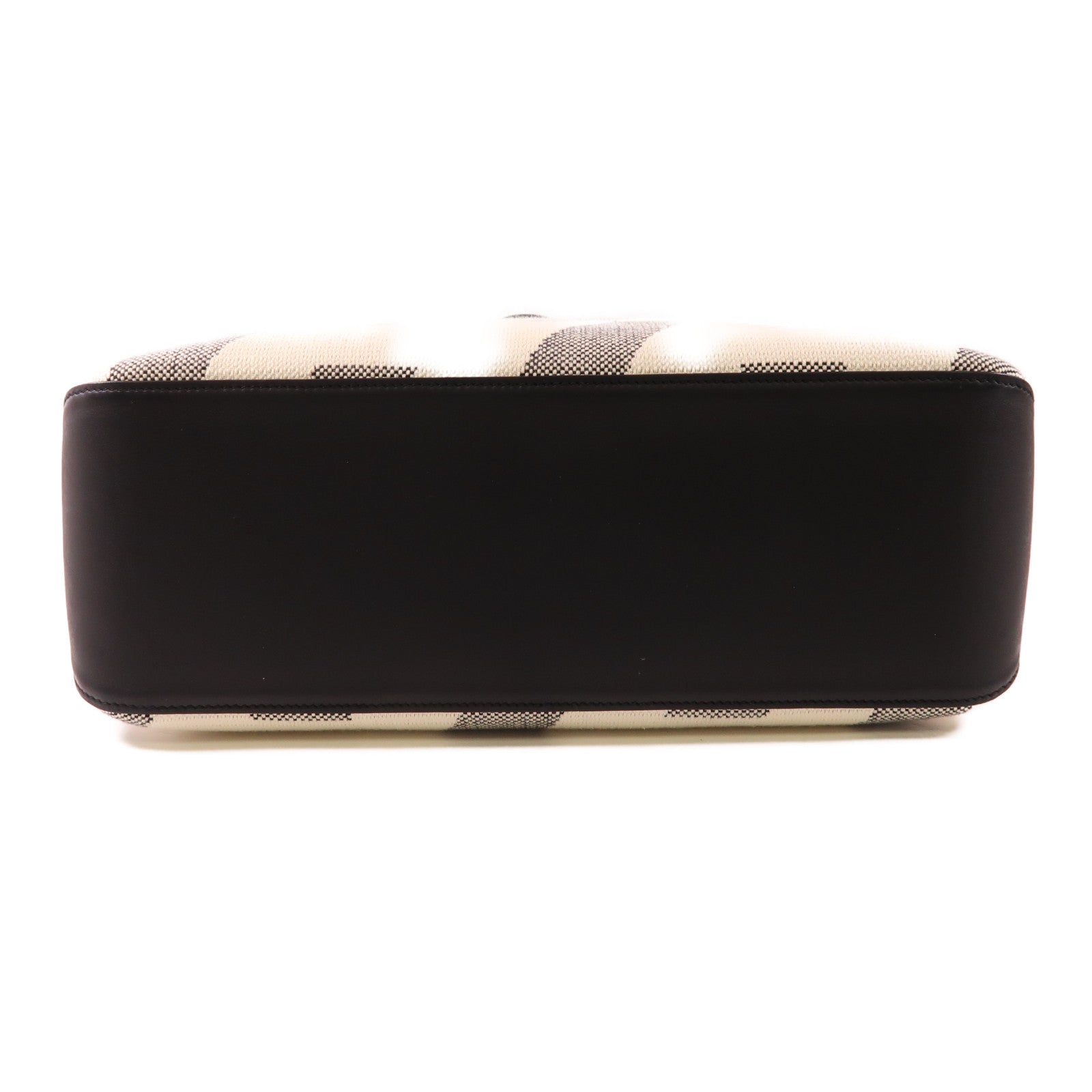 HERMES 帆布/皮革Cabas H En Biais 40肩背袋Noir