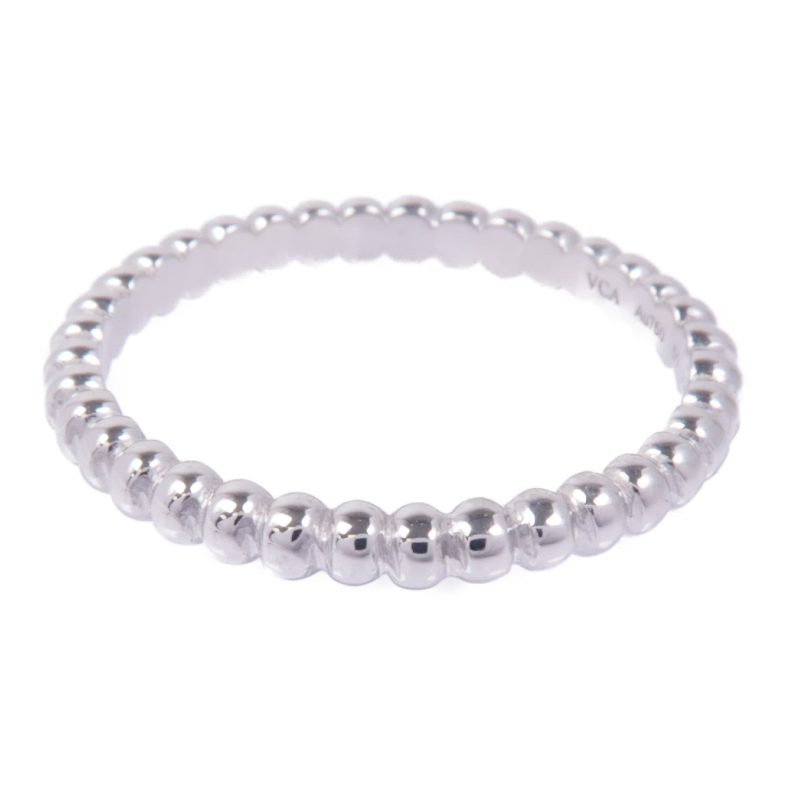 Van Cleef & Arpels 18K白金Perlee Pearls of Gold Ring戒指#51/US#5.5