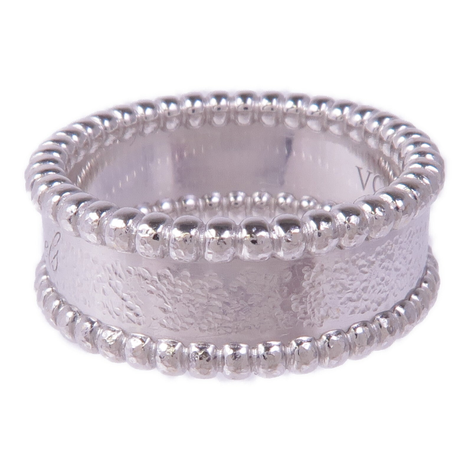 Van Cleef & Arpels 18K白金Perlée Signature Ring戒指VCA#54/US#6.75
