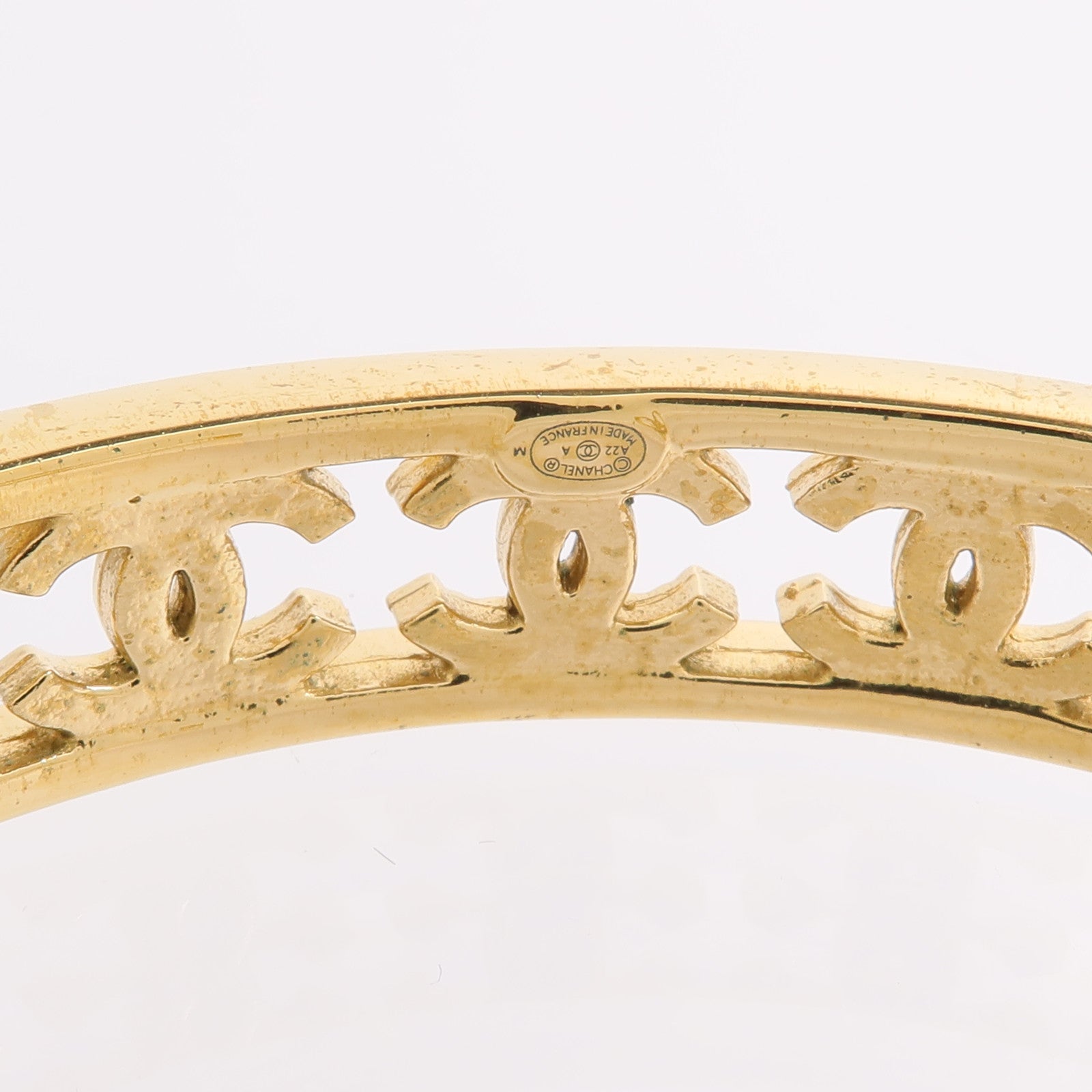 CHANEL 金屬Crystal CC Cuff Bracelet手鐲