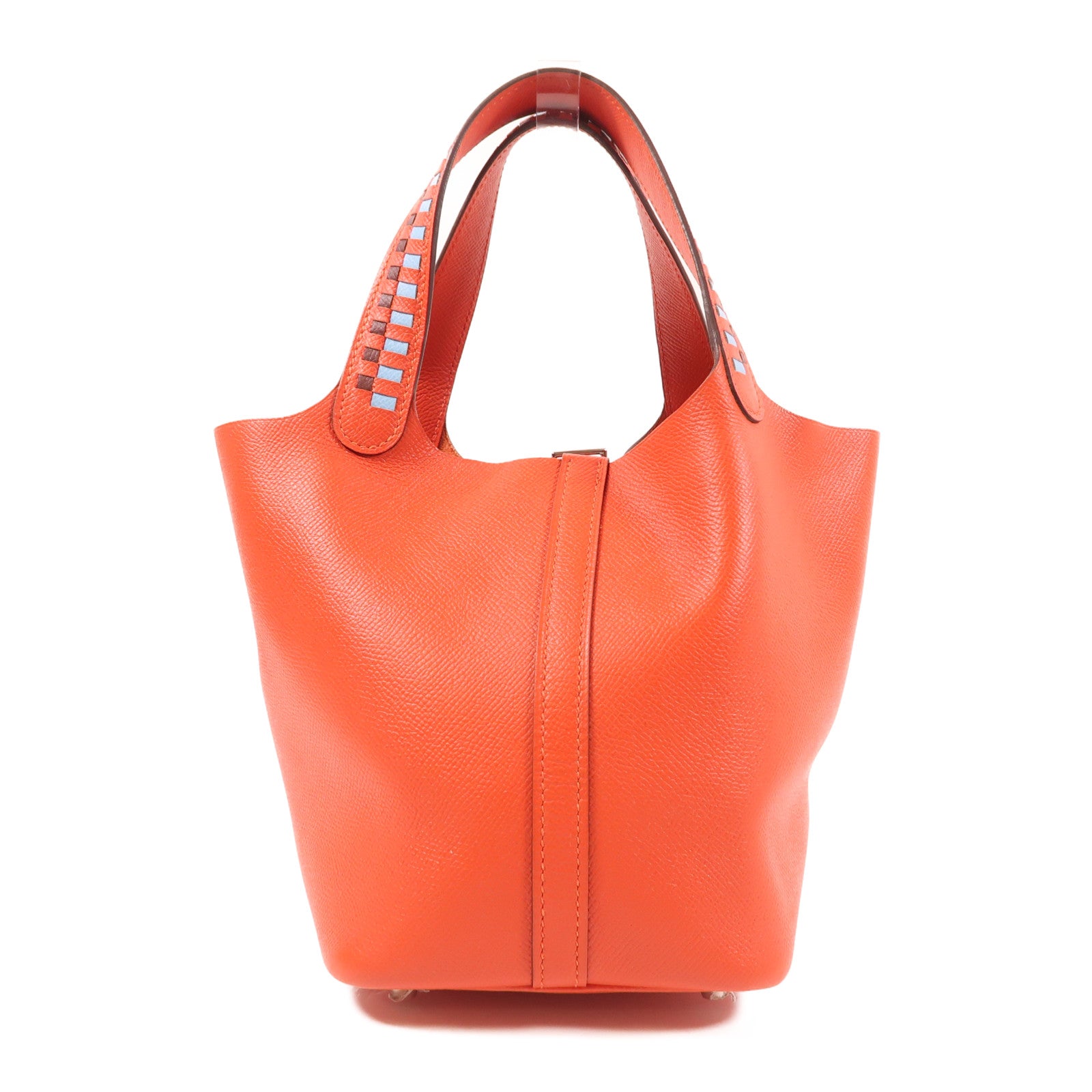 HERMES Epsom皮革Picotin PM銀扣手挽袋Capucine