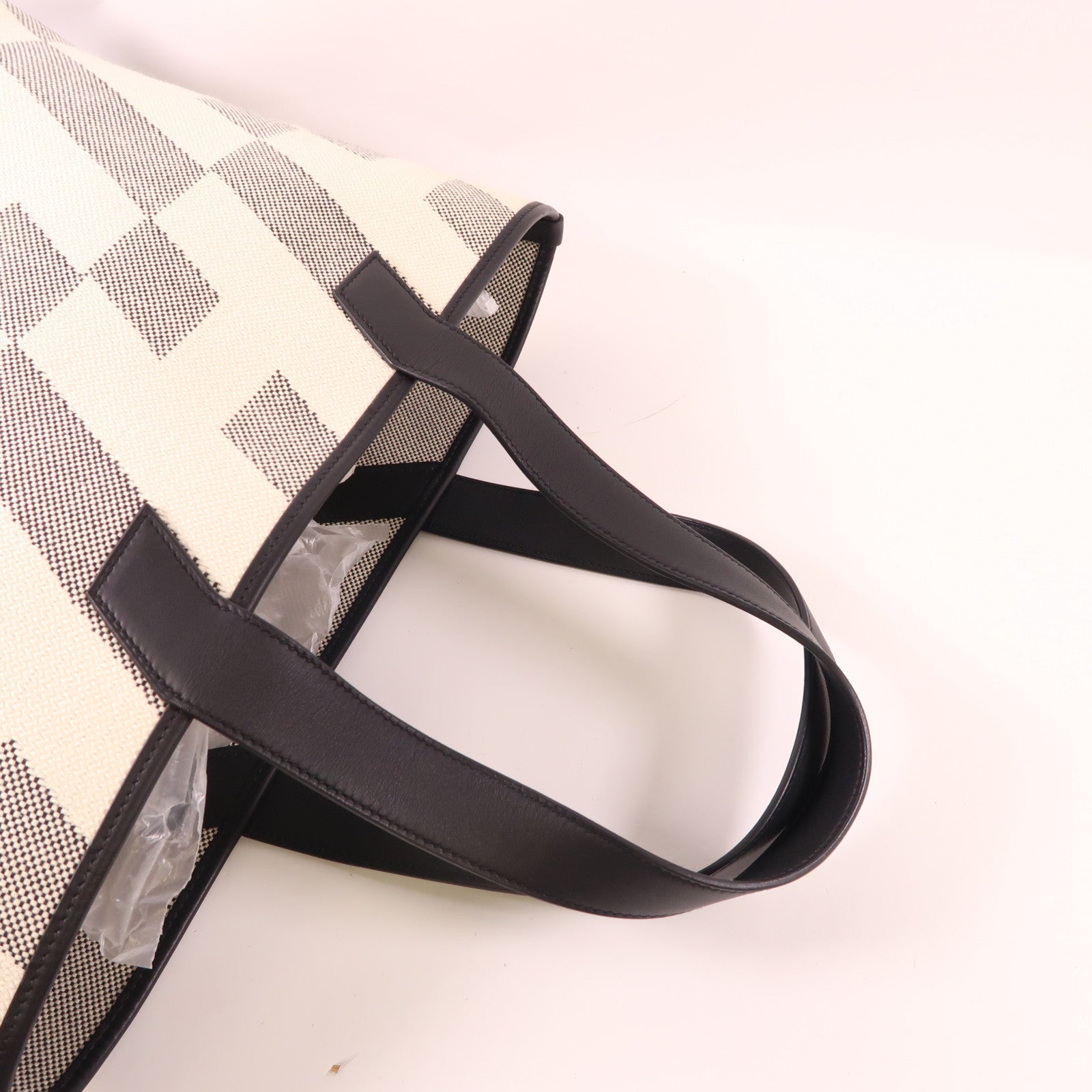 HERMES 帆布/皮革Cabas H En Biais 40肩背袋Noir