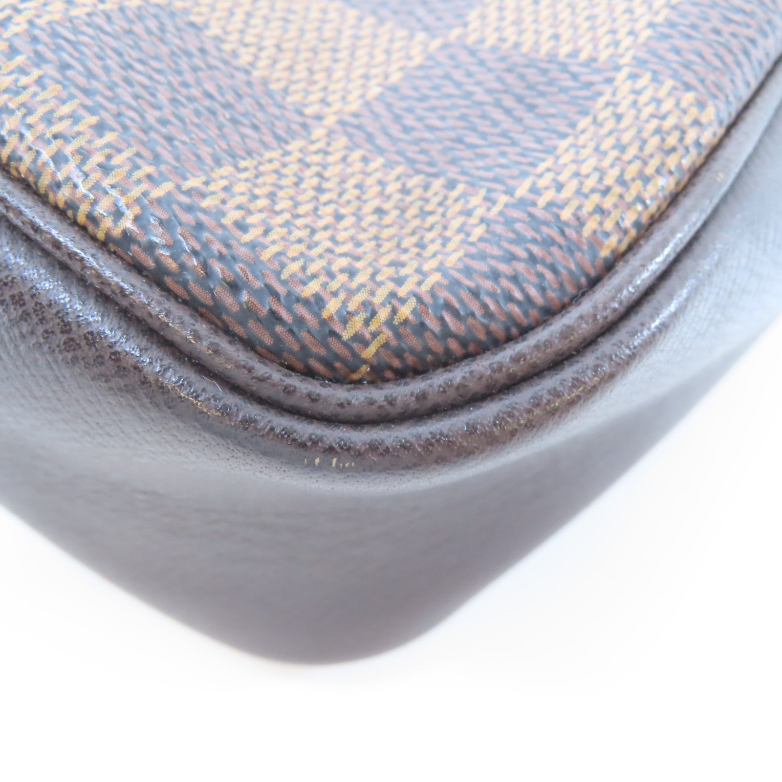 LOUIS VUITTON Damier Trousse Pochette Accessories金扣手挽袋啡色