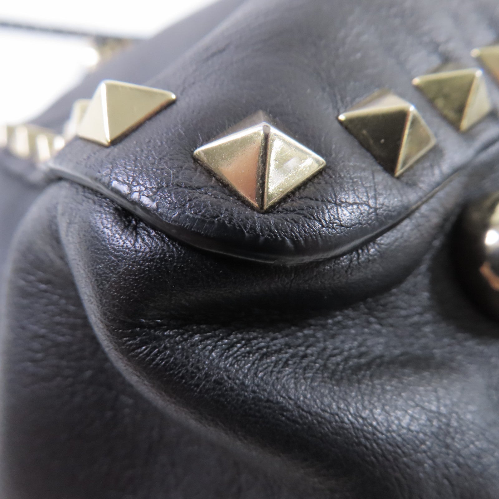 Valentino 牛皮皮革Rockstud Tote Bag金扣手挽肩背兩用袋黑色