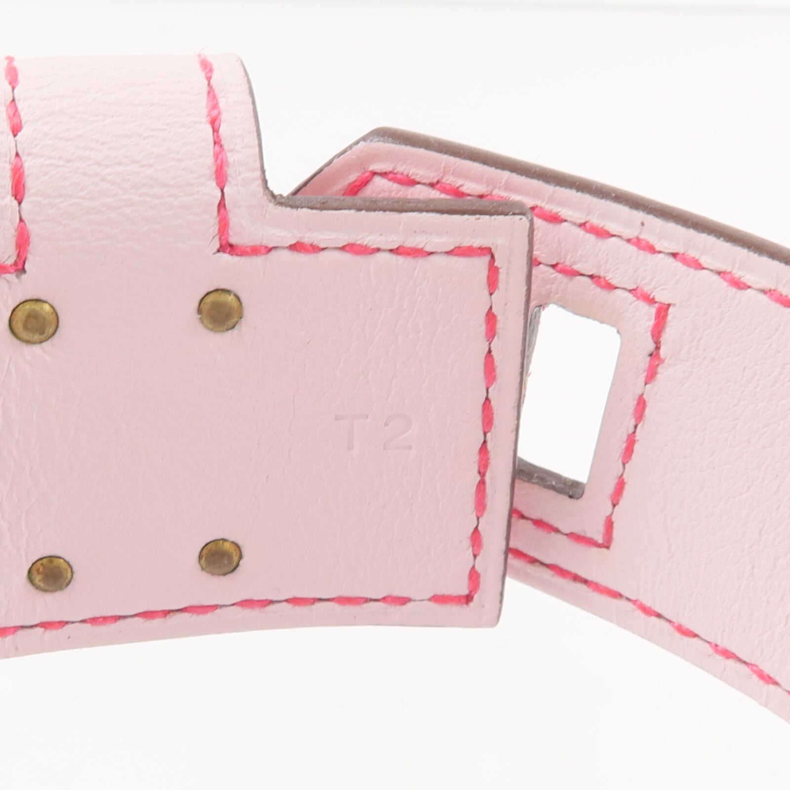 HERMES 【激減優惠】Chamkila/Swift皮革Bracelet Cuir Kelly Twist PM手帶Rose Pop/Mauve Pale