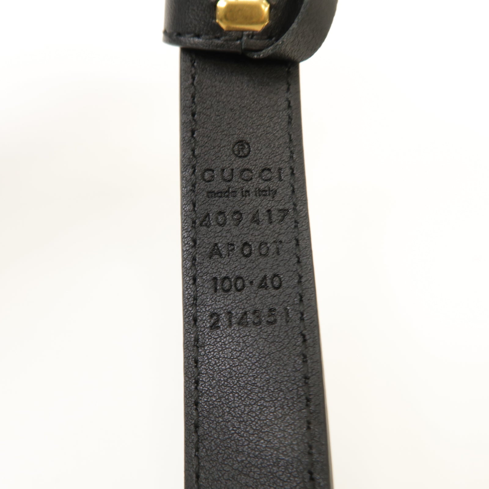 GUCCI 【激減優惠】牛皮皮革GG Marmont Thin Belt金扣皮帶黑色