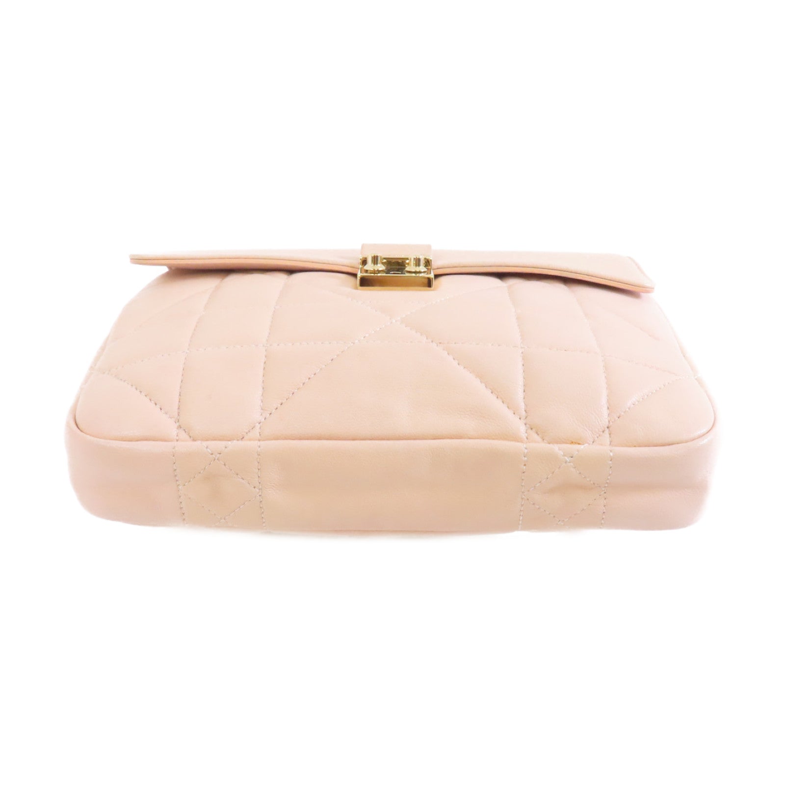 Dior 羊皮皮革Miss Dior Shoulder Bag金扣鏈手挽肩背兩用袋粉紅色