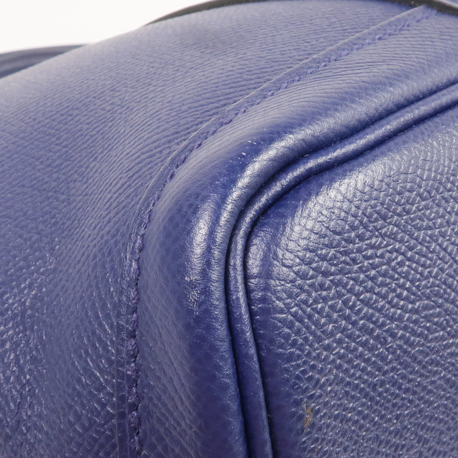 HERMES Epsom皮革Garden Party TPM銀扣手挽袋Bleu Saphir
