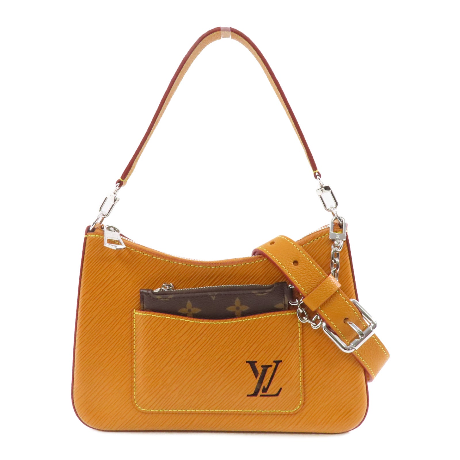LOUIS VUITTON Epi Marelle金扣手挽肩背兩用袋棕色