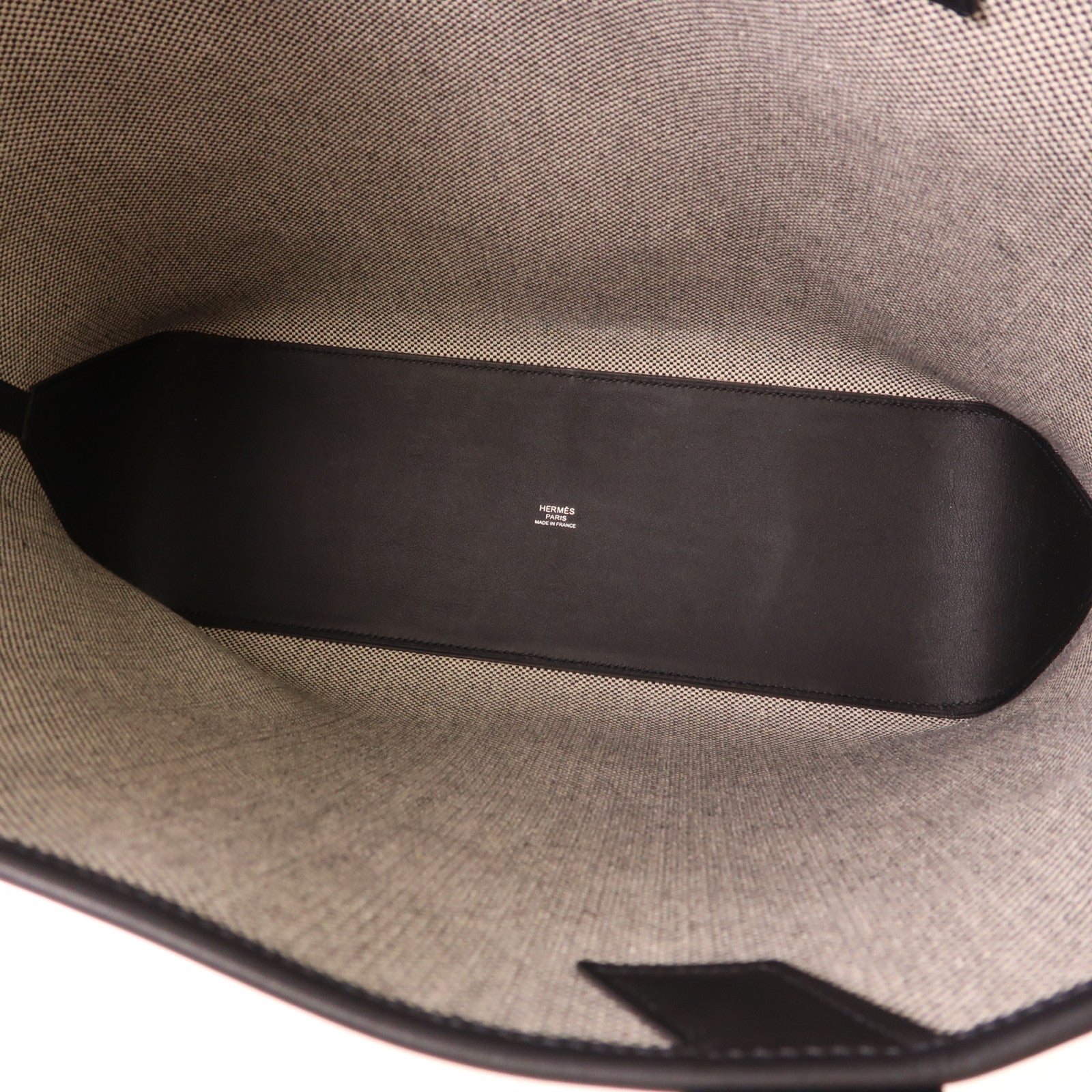 HERMES 帆布/皮革Cabas H En Biais 40肩背袋Noir