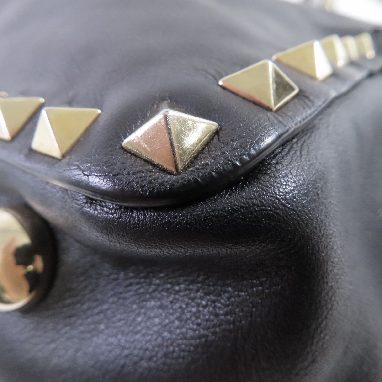 Valentino 牛皮皮革Rockstud Tote Bag金扣手挽肩背兩用袋黑色