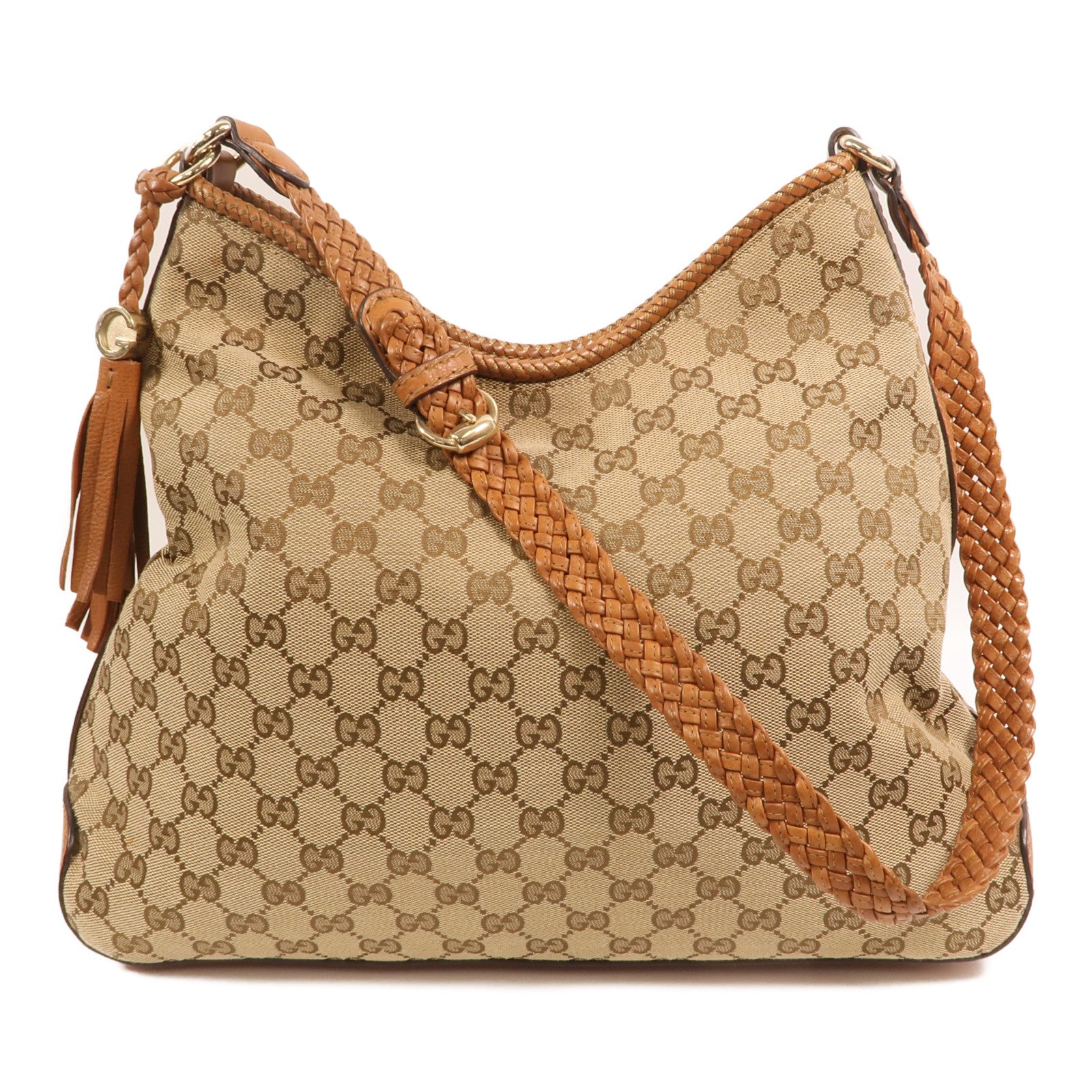 GUCCI 帆布Marrkech GG Hobo金扣肩背袋