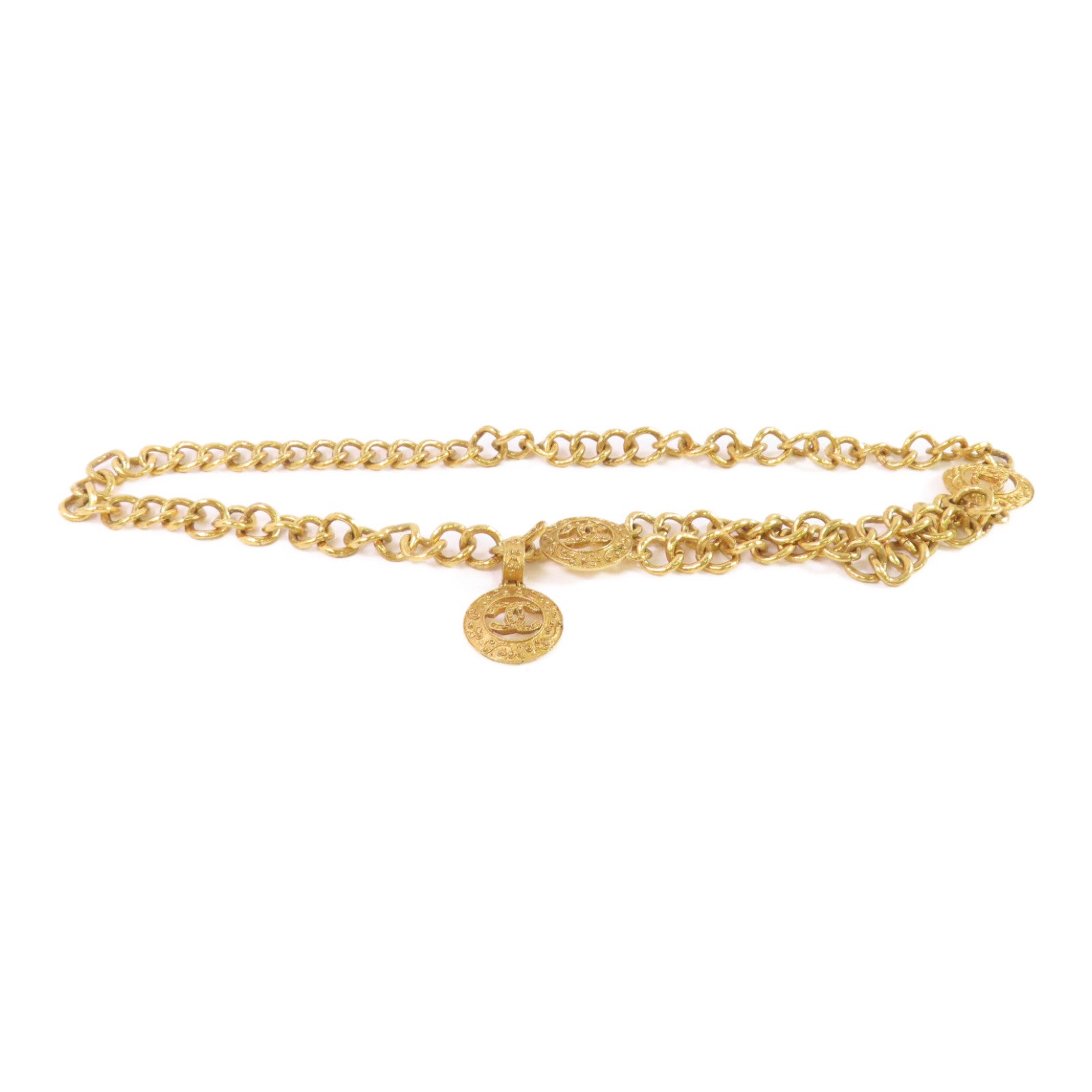 CHANEL 金屬CC Chain Belt金扣腰帶金色